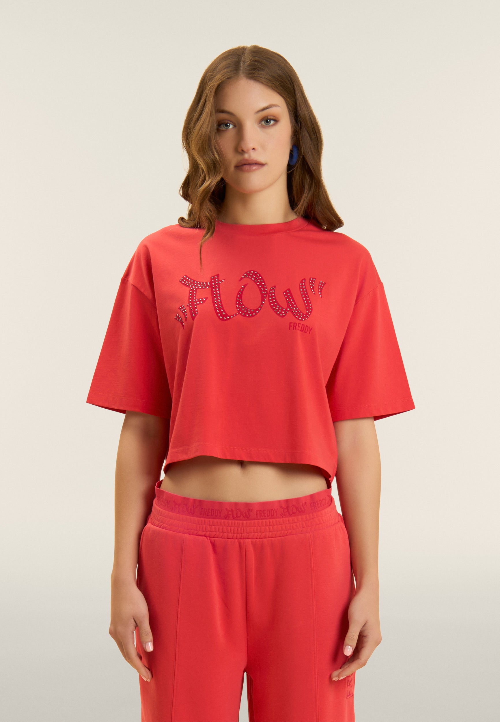 Cropped t-shirt with 