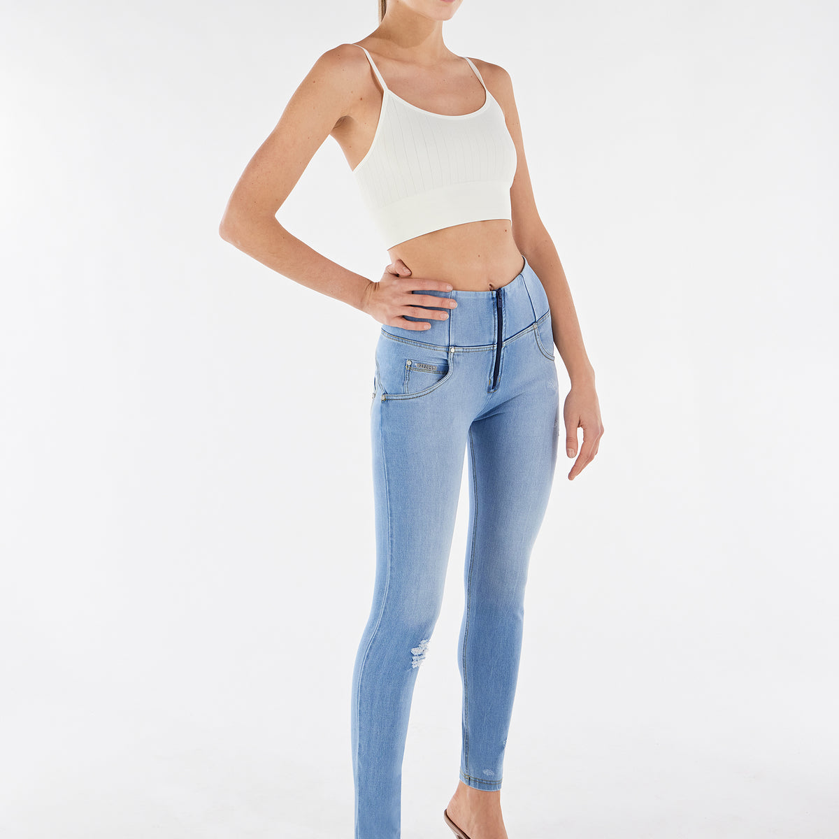 Skinny Jeans Jeans Con Gambe Diverse Ripped Push Up Jeans In