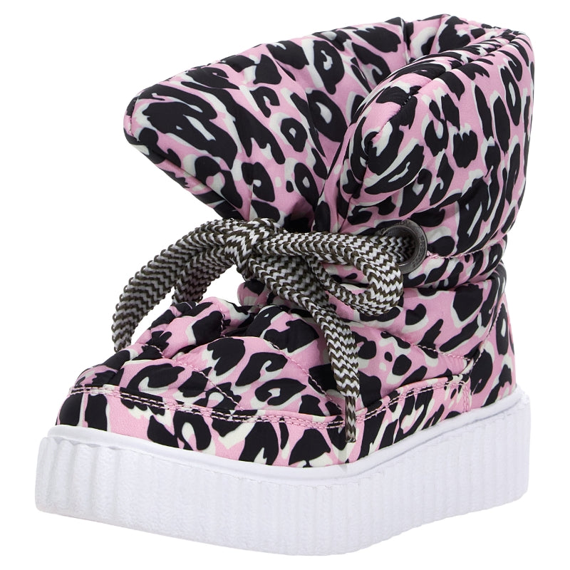 puff boot animalier pink