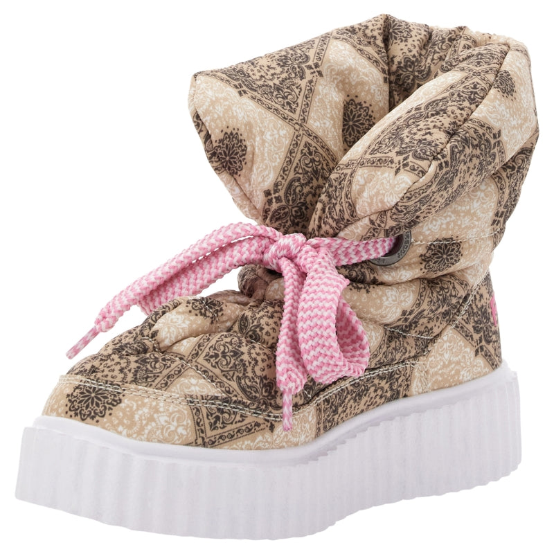 puff boot paisley light brown and beige