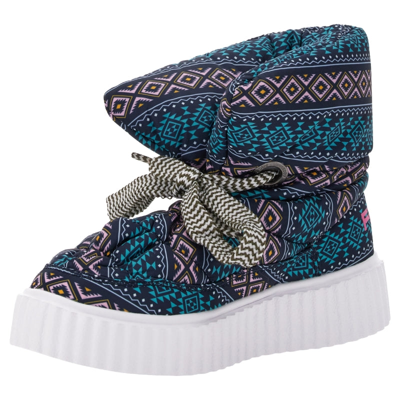 puff boot tricot pink and blue graphic