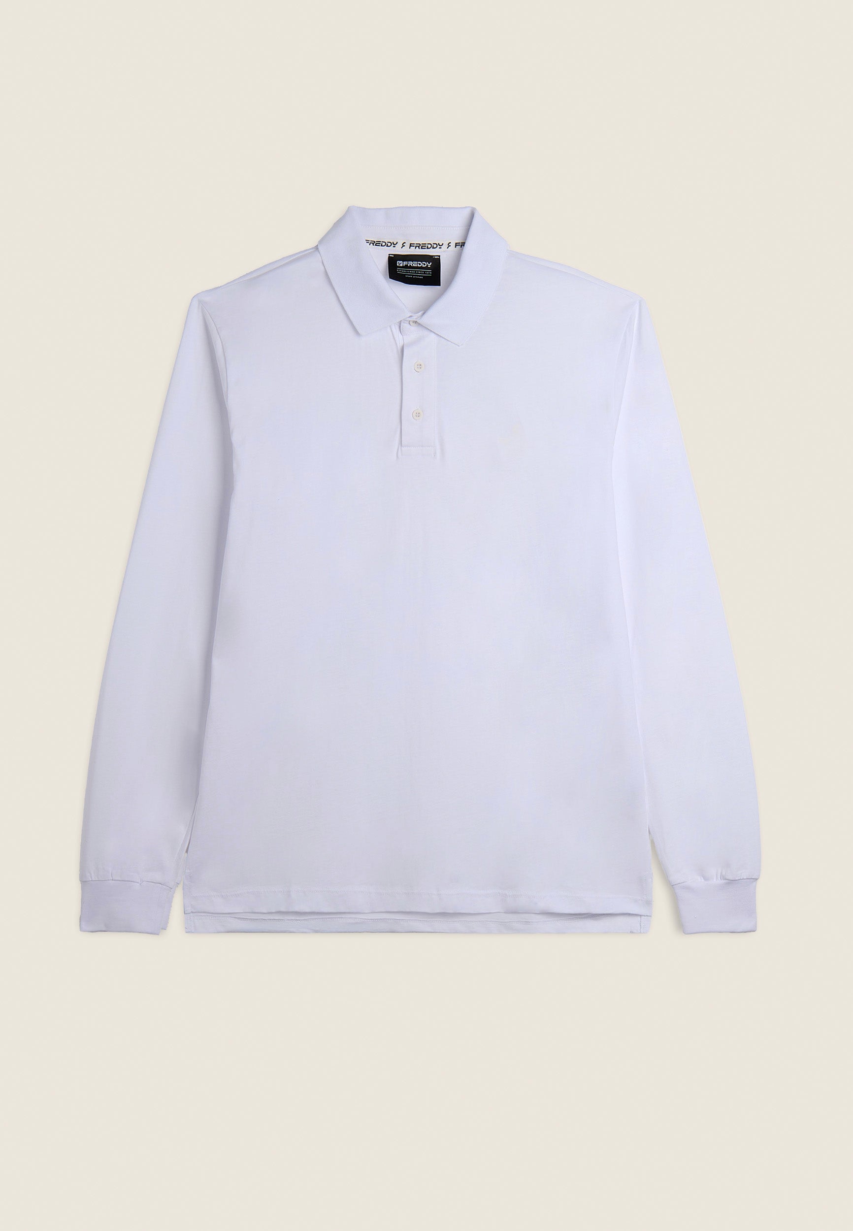 Long-sleeved polo shirt with side vents