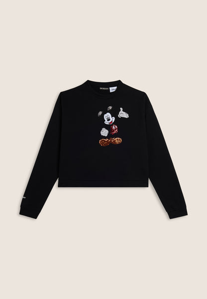 トップス Mickey Design Sweat Mickey Mouse Rhinestone Sweatshirt - Heather Grey | Fashion Nova