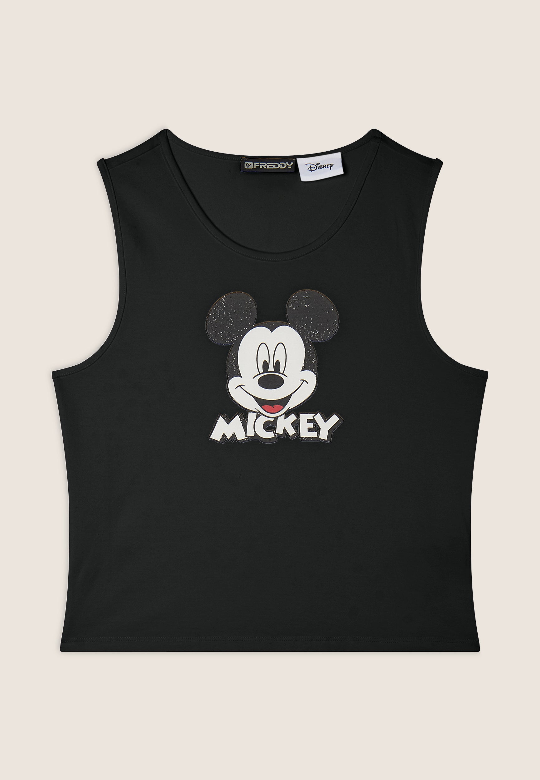 ＭＩＣＫＥＹ MK−565E Slim fit cropped tank top with Mickey Mouse print