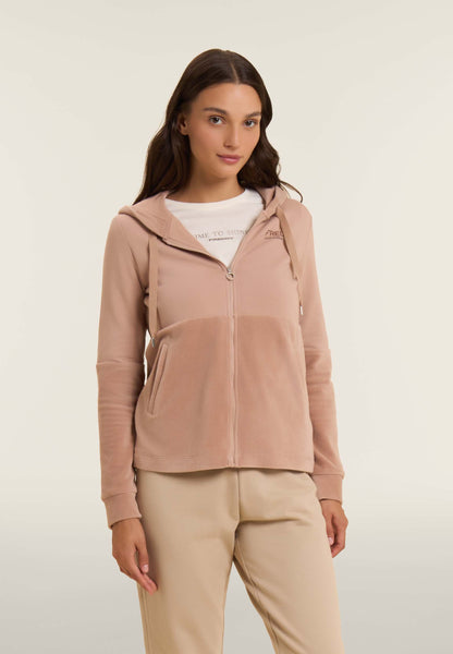 Women's zip hoodie with velvet bottom