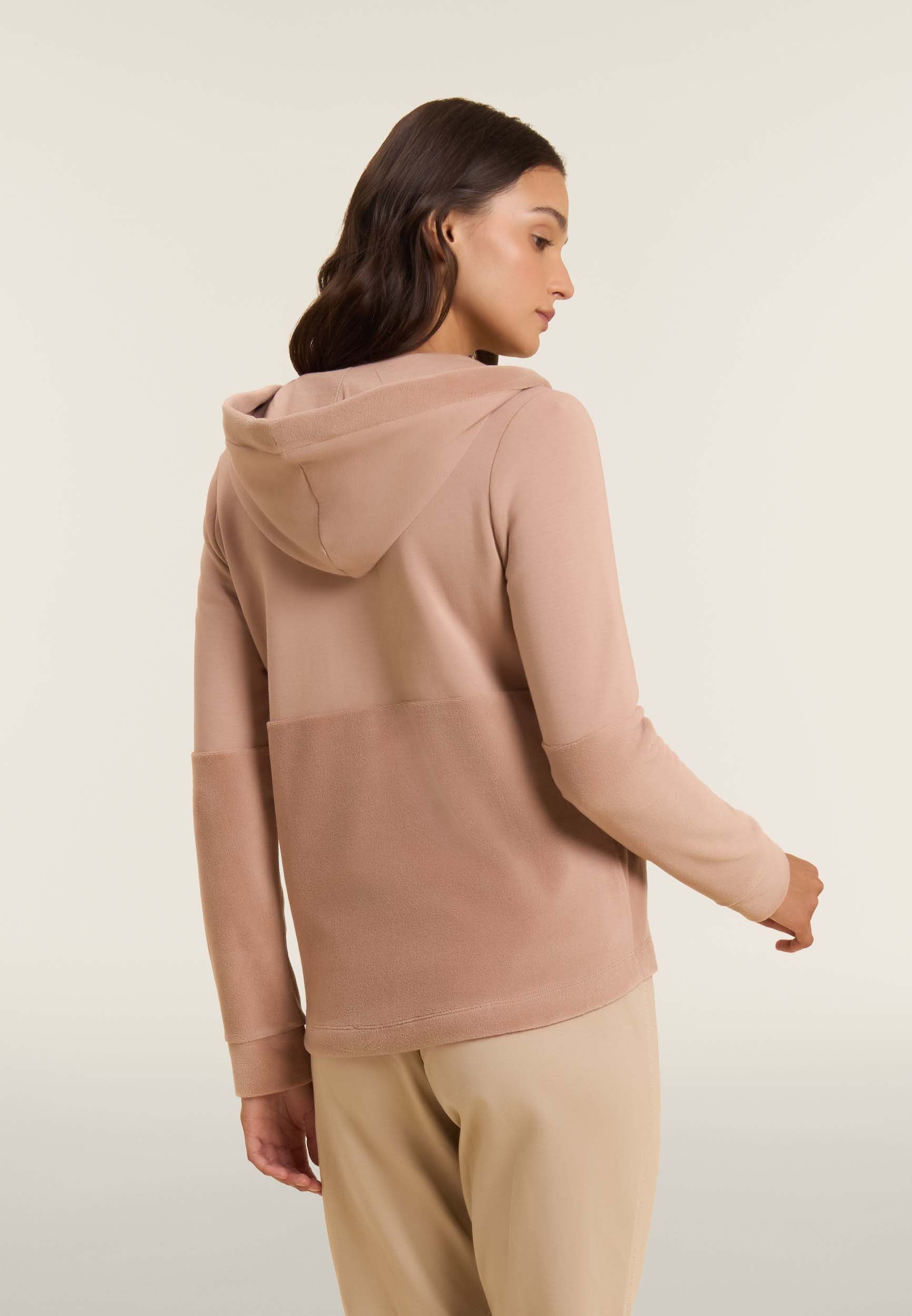 Women's zip hoodie with velvet bottom