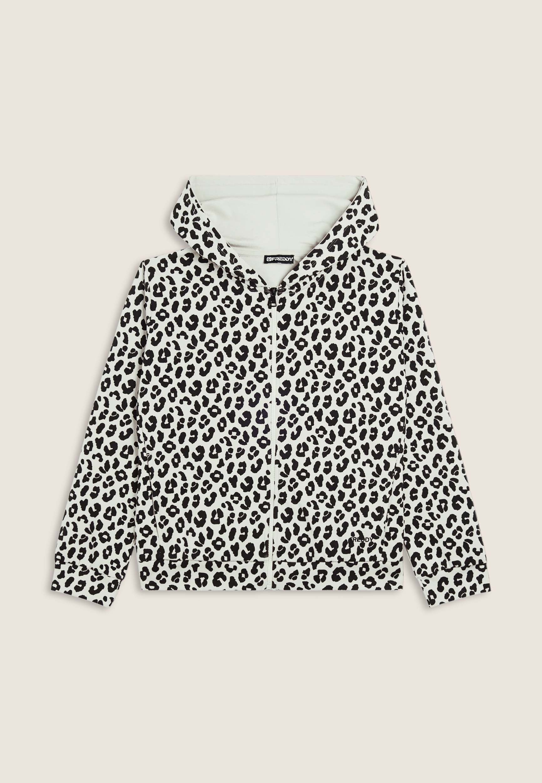 トップス PRINT OVER FOODIE BEEDEN Women's leopard print zip hoodie