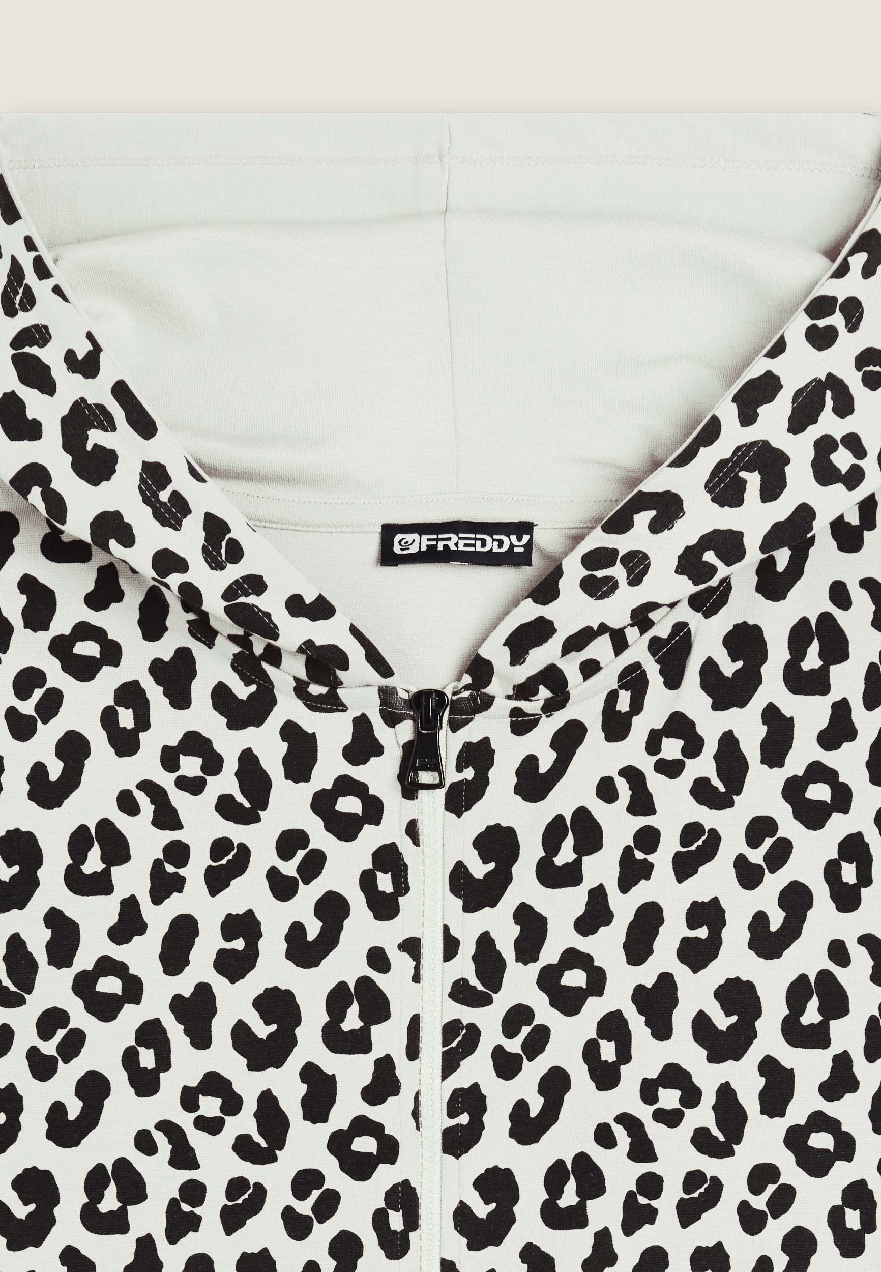 Women's leopard print zip hoodie