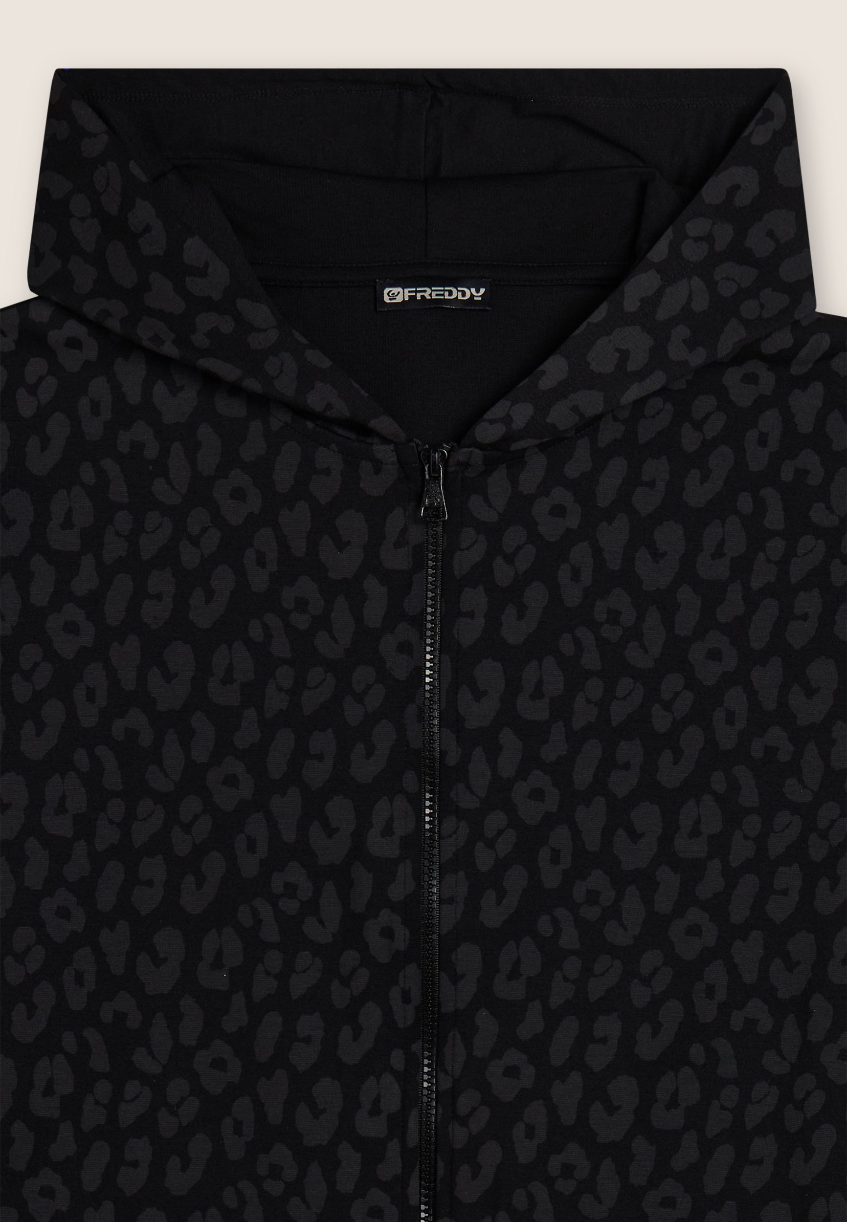 Women's leopard print zip hoodie