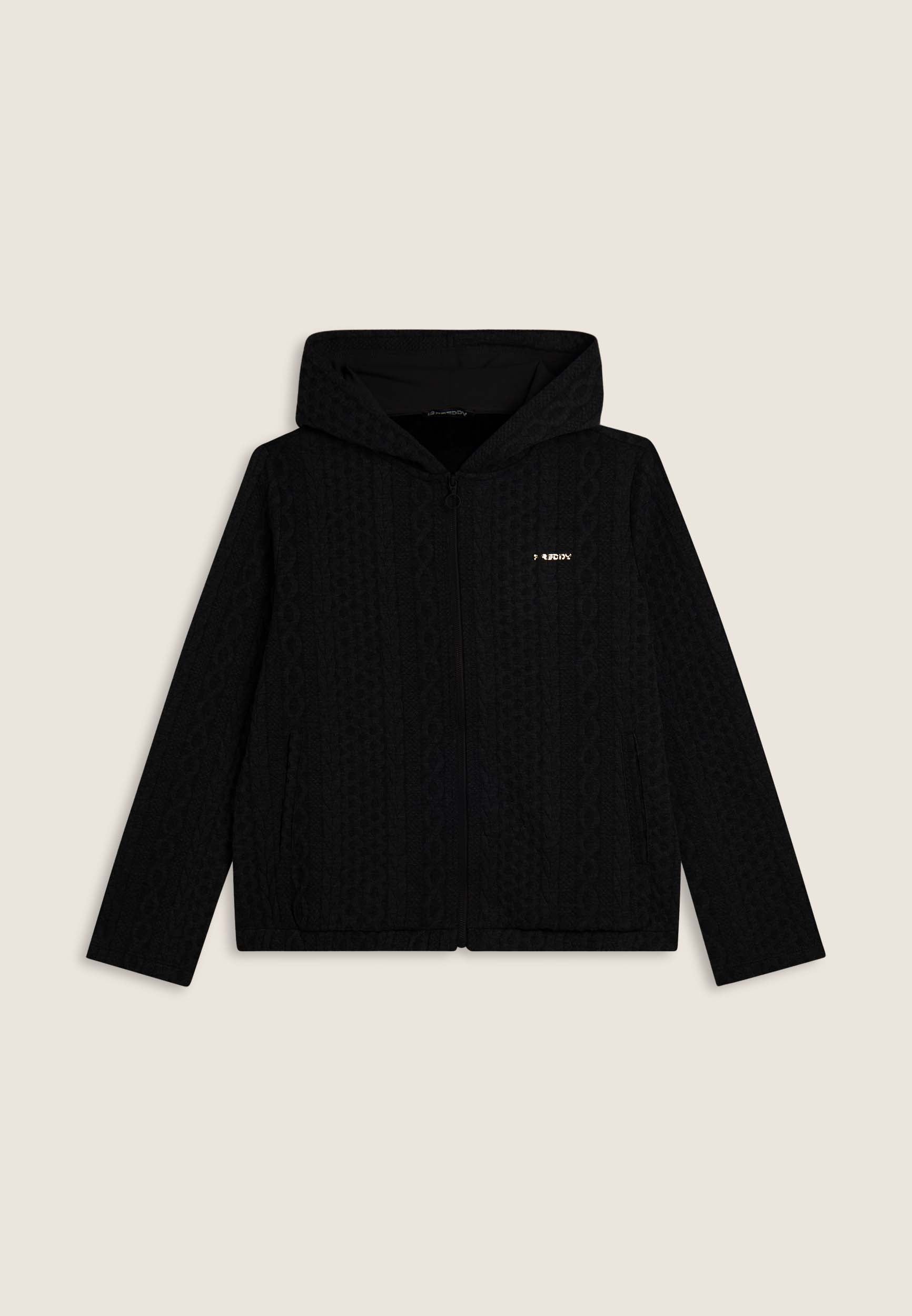 Hoodie in braided performance fabric