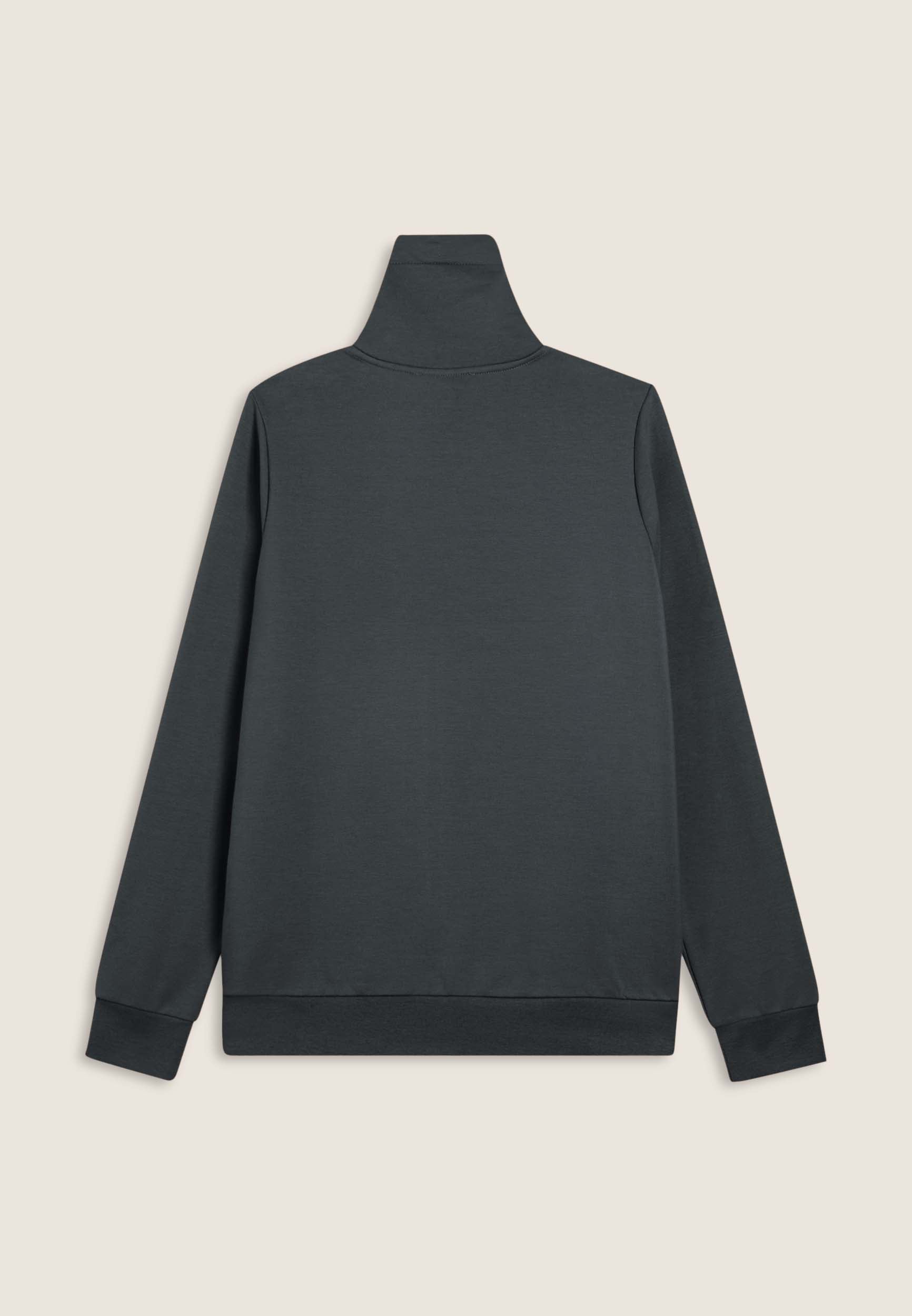 Women's full-zip turtleneck sweatshirt with melange lurex inserts