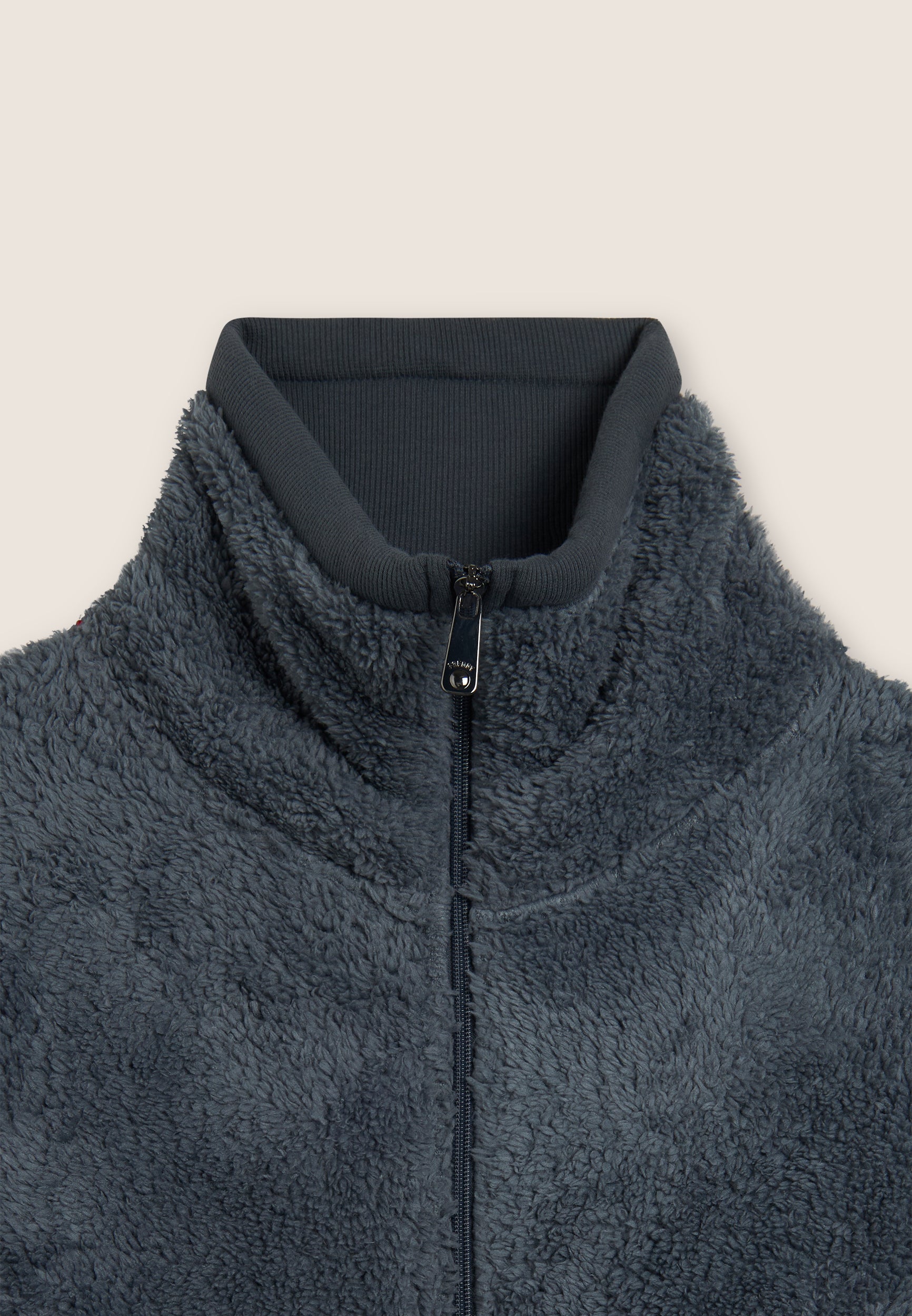 Sherpa fleece sweatshirt with zip and turtleneck