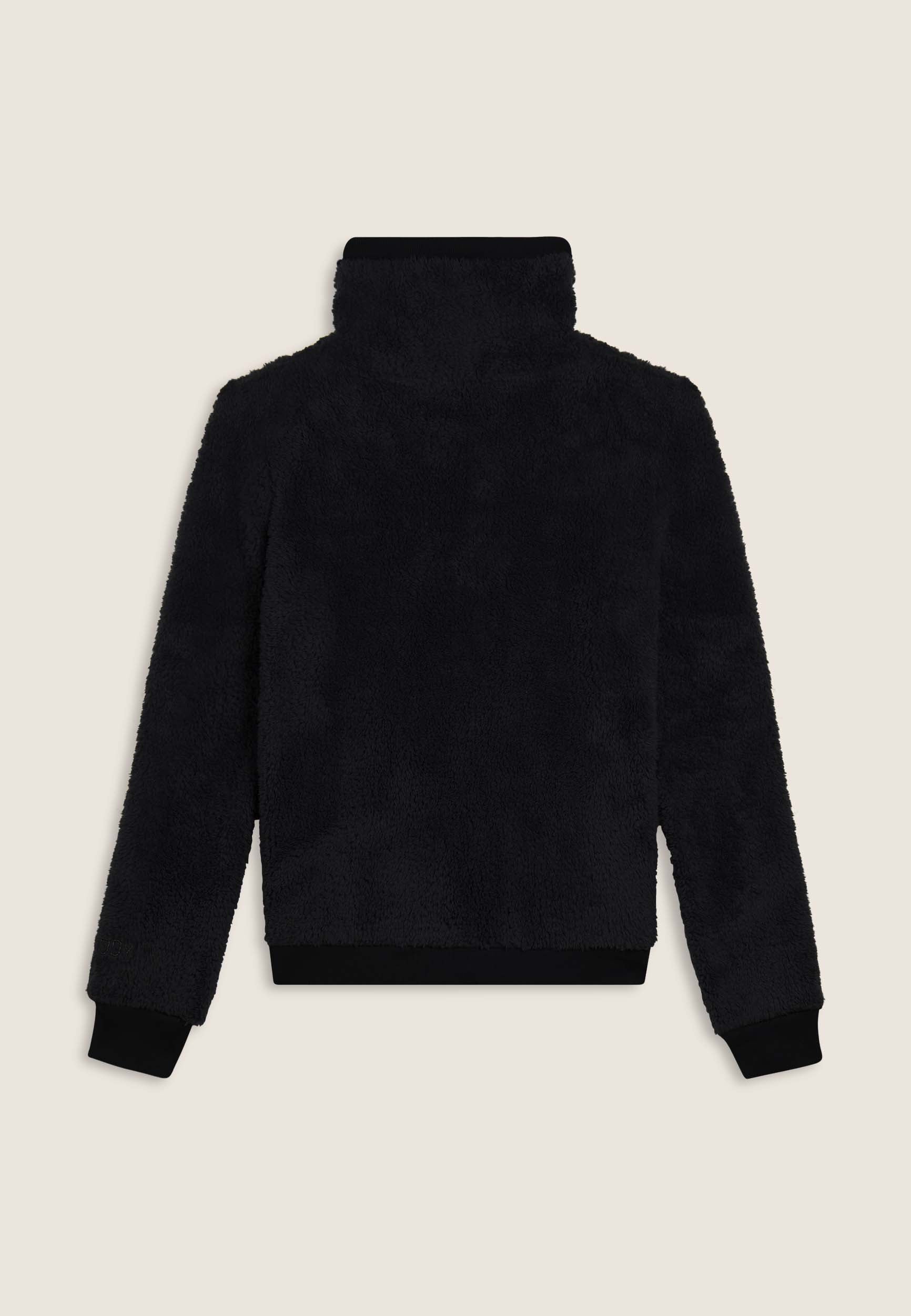 Sherpa fleece sweatshirt with zip and turtleneck
