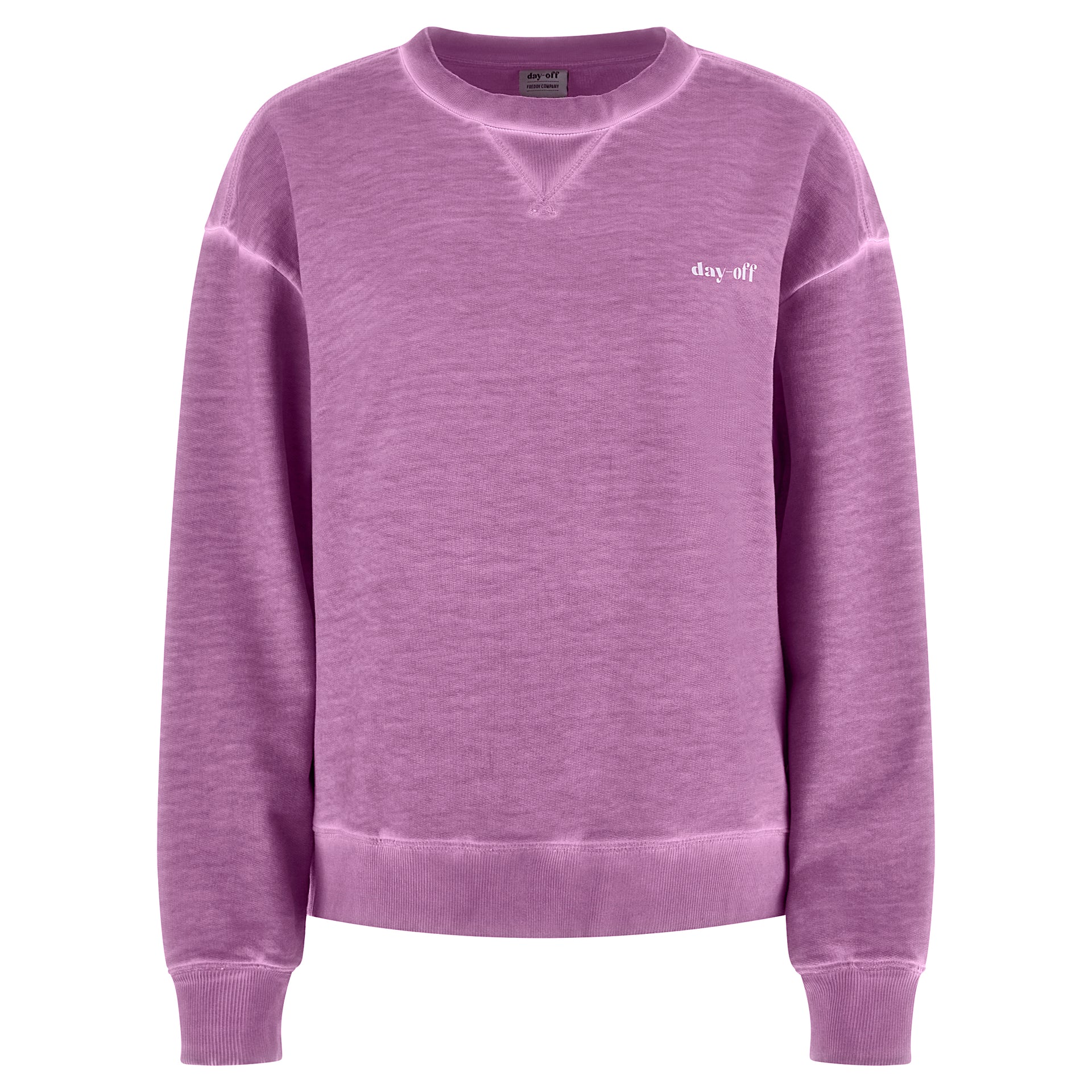 Cold-dyed crew neck comfort fit sweatshirt - Main Image
