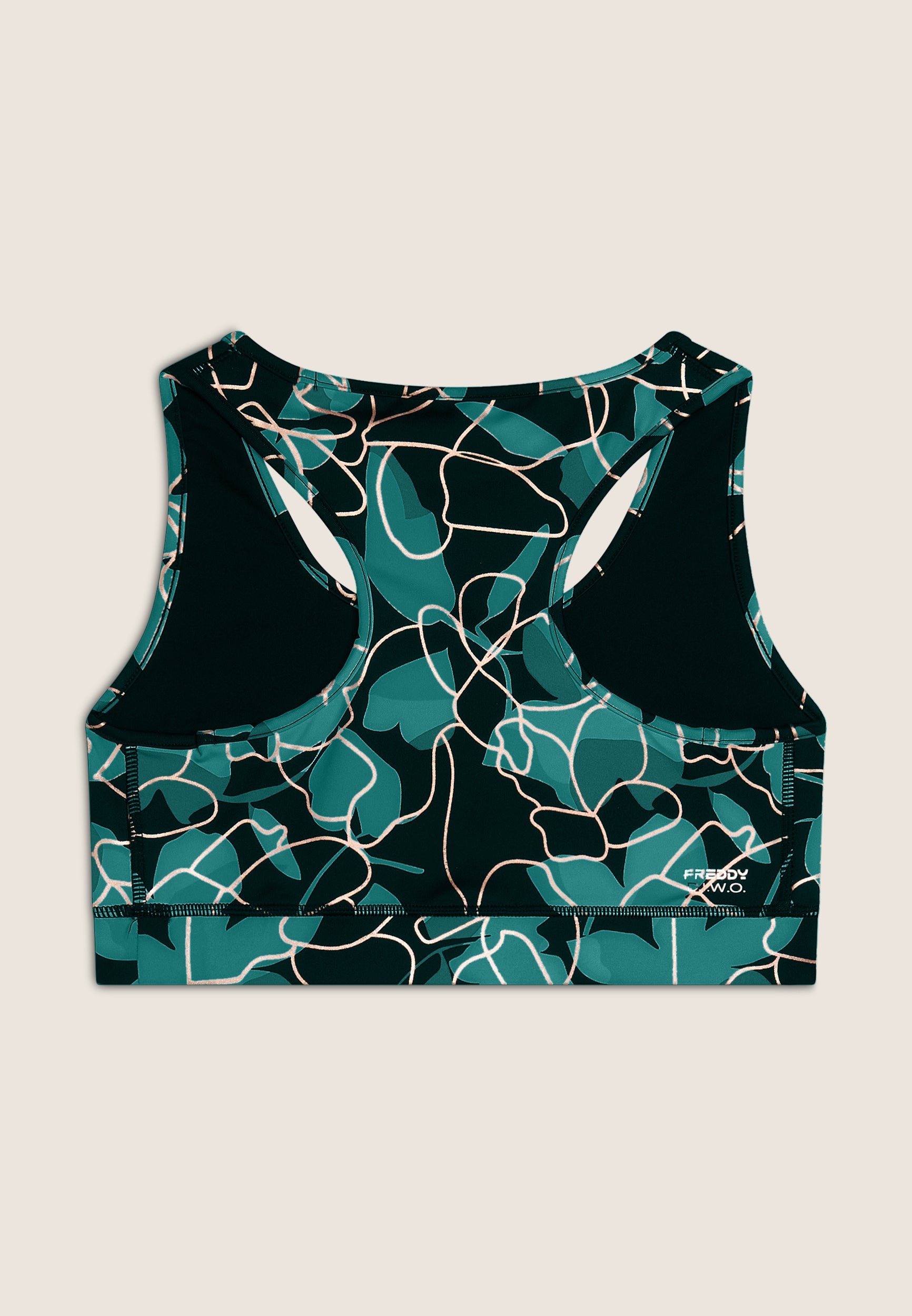 Sports bra in floral print performance fabric