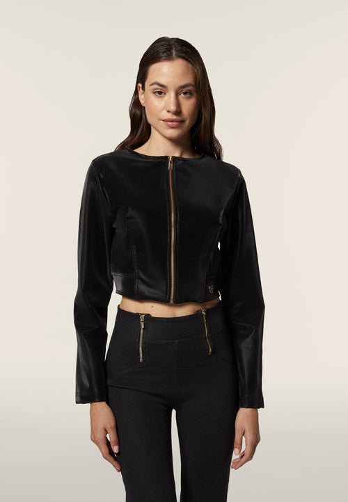 ジャケット・アウター THEREDTHREAD S leather jacket cropped THEREDTHREAD / ザレッドスレッド】S leather jacket cropped