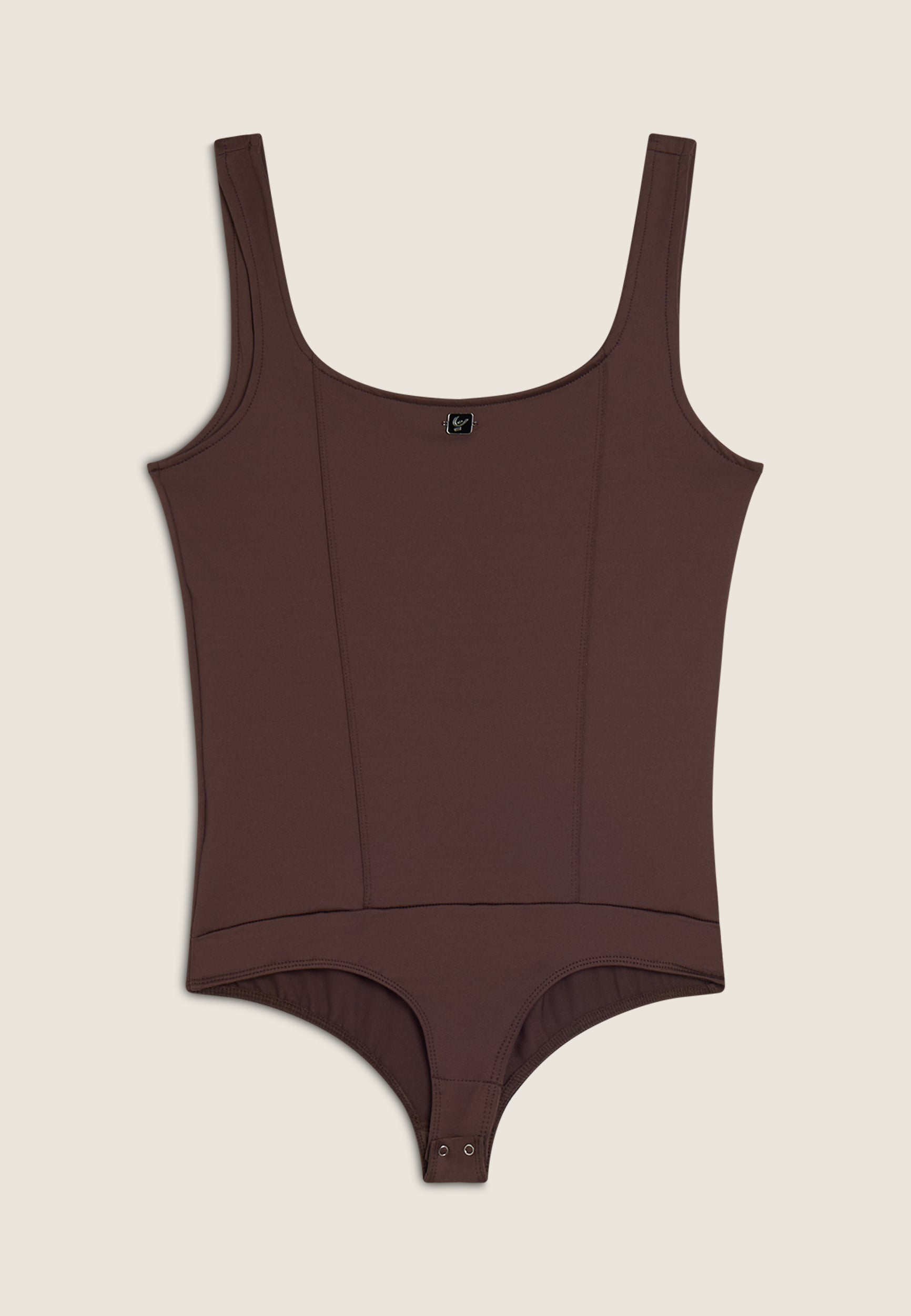 TW-Bodysuit CHOCOLATE Mサイズ（新品、未使用） Square-neck bodysuit in highly breathable fabric