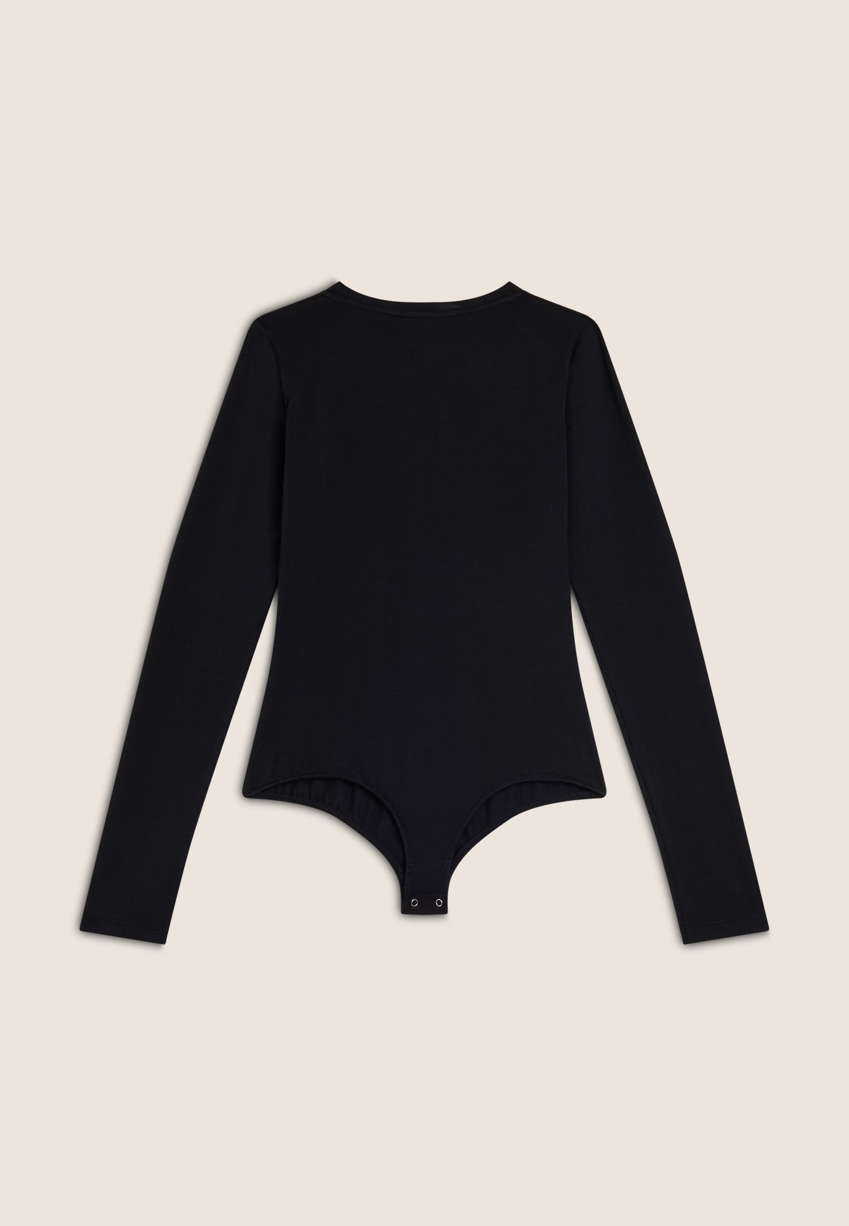 Square-neck jersey bodysuit decorated with rhinestones