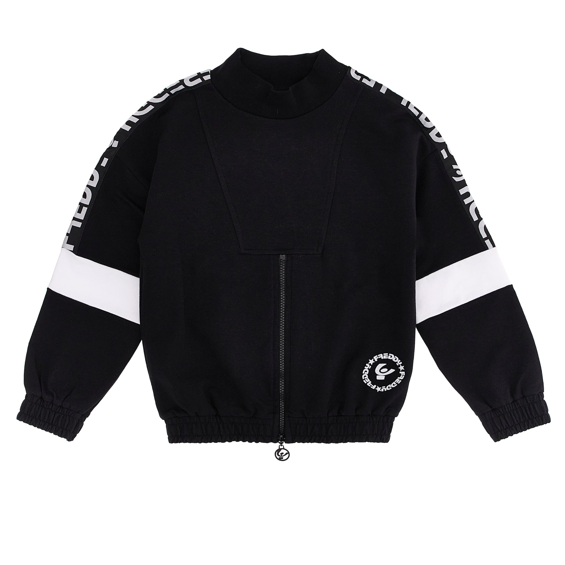 Felpa collo a lupetto e zip a mezza lunghezza sul fondo