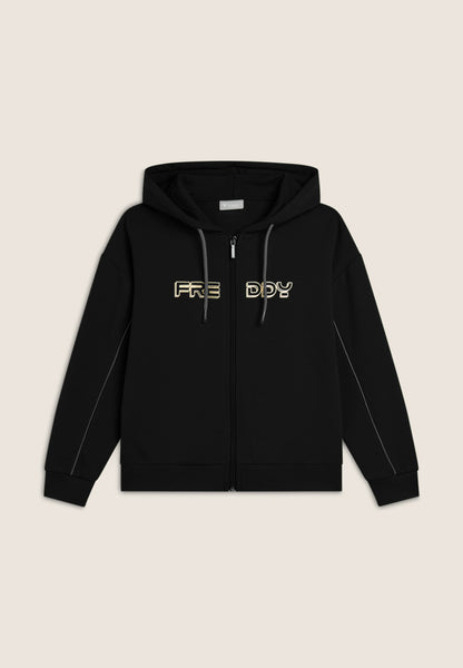 Girls' Zip Hoodie with Contrasting Details