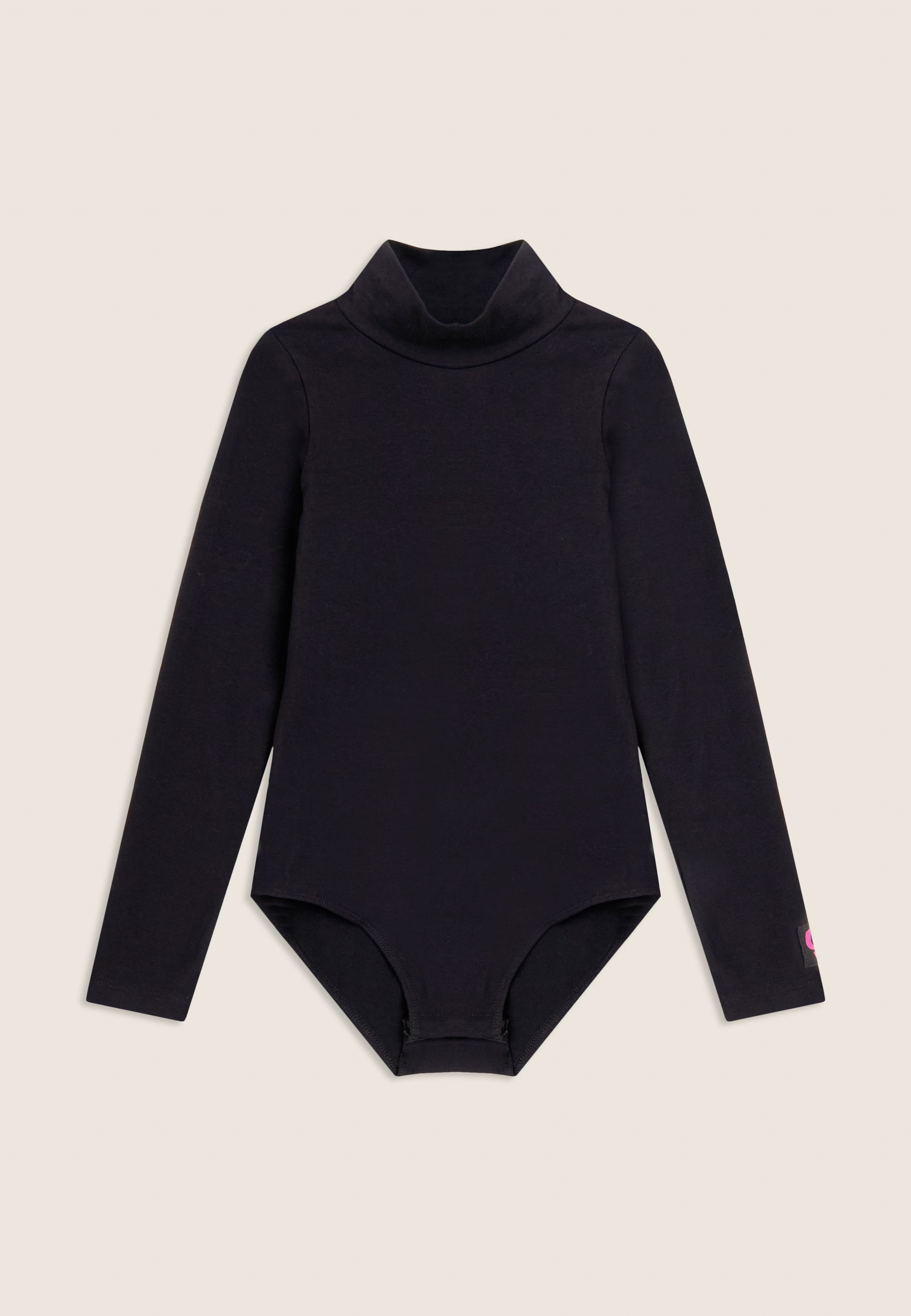Junior mock-neck bodysuit in stretch cotton