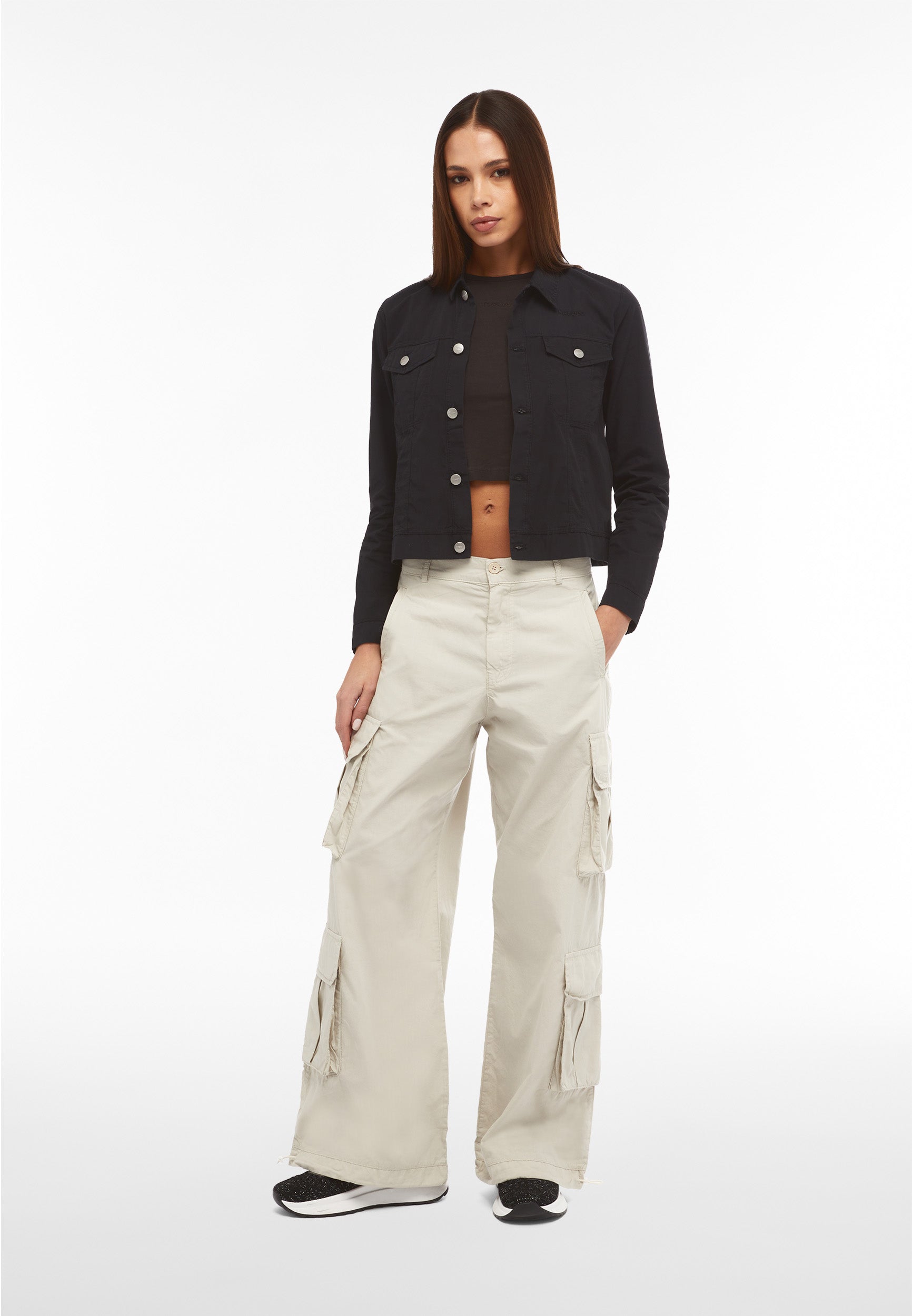 Slim-fit crop top in jersey with a lived-in look