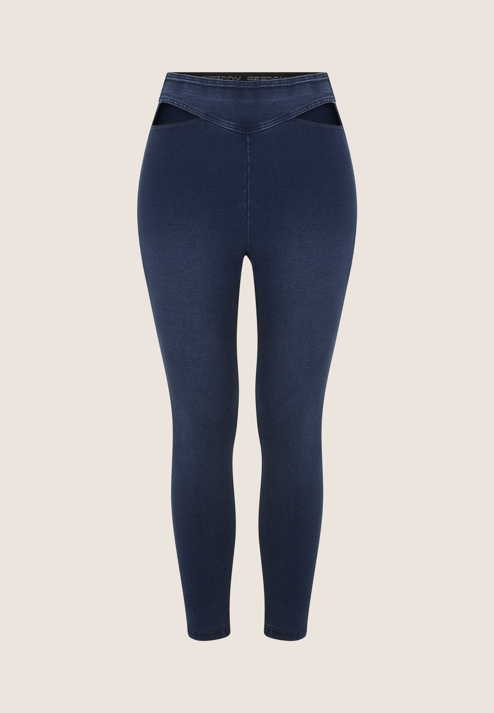 N.O.W. jeggings 7/8 length with high waist and cut-out details