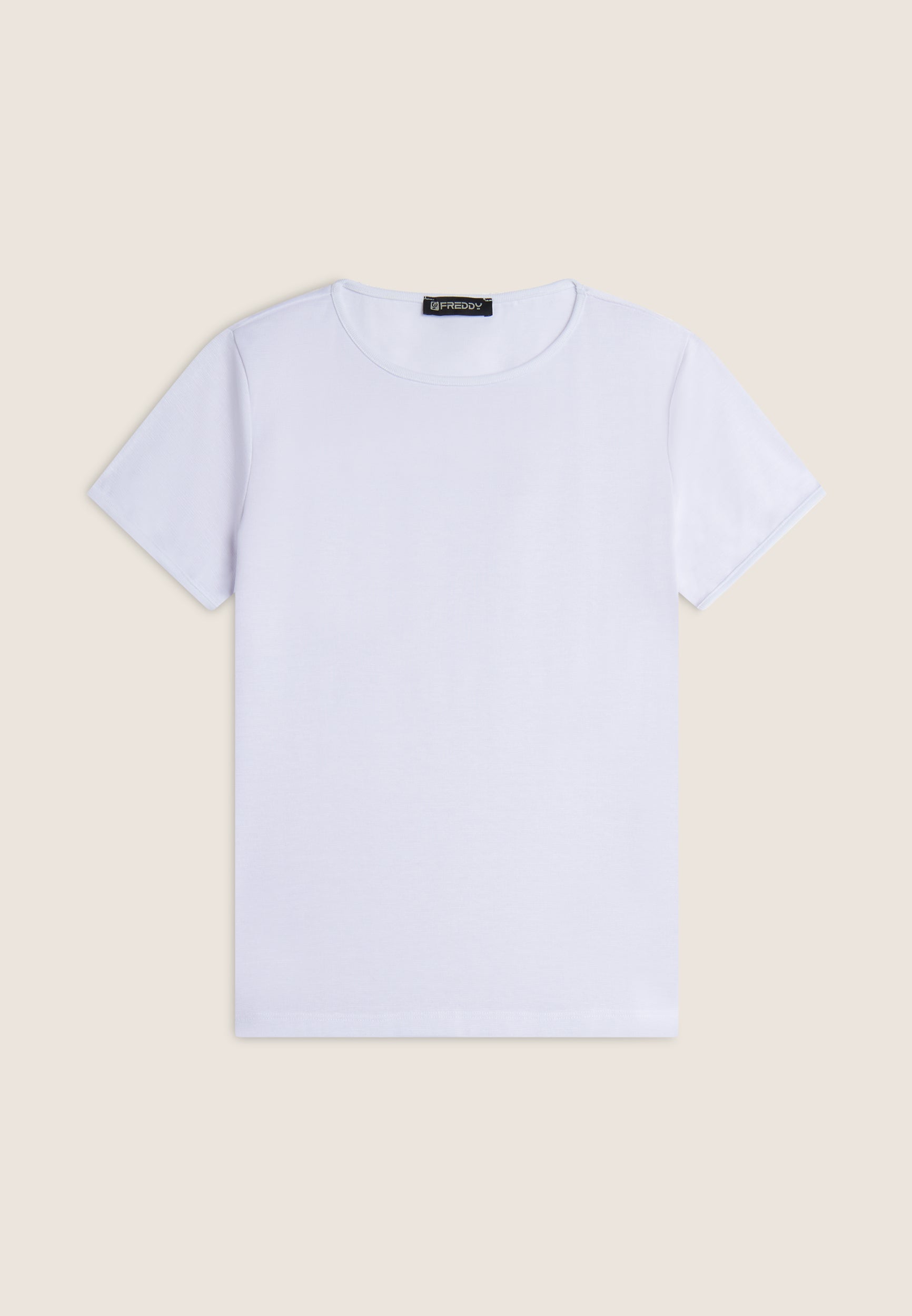 T-shirt donna regular fit in cotone elasticizzato