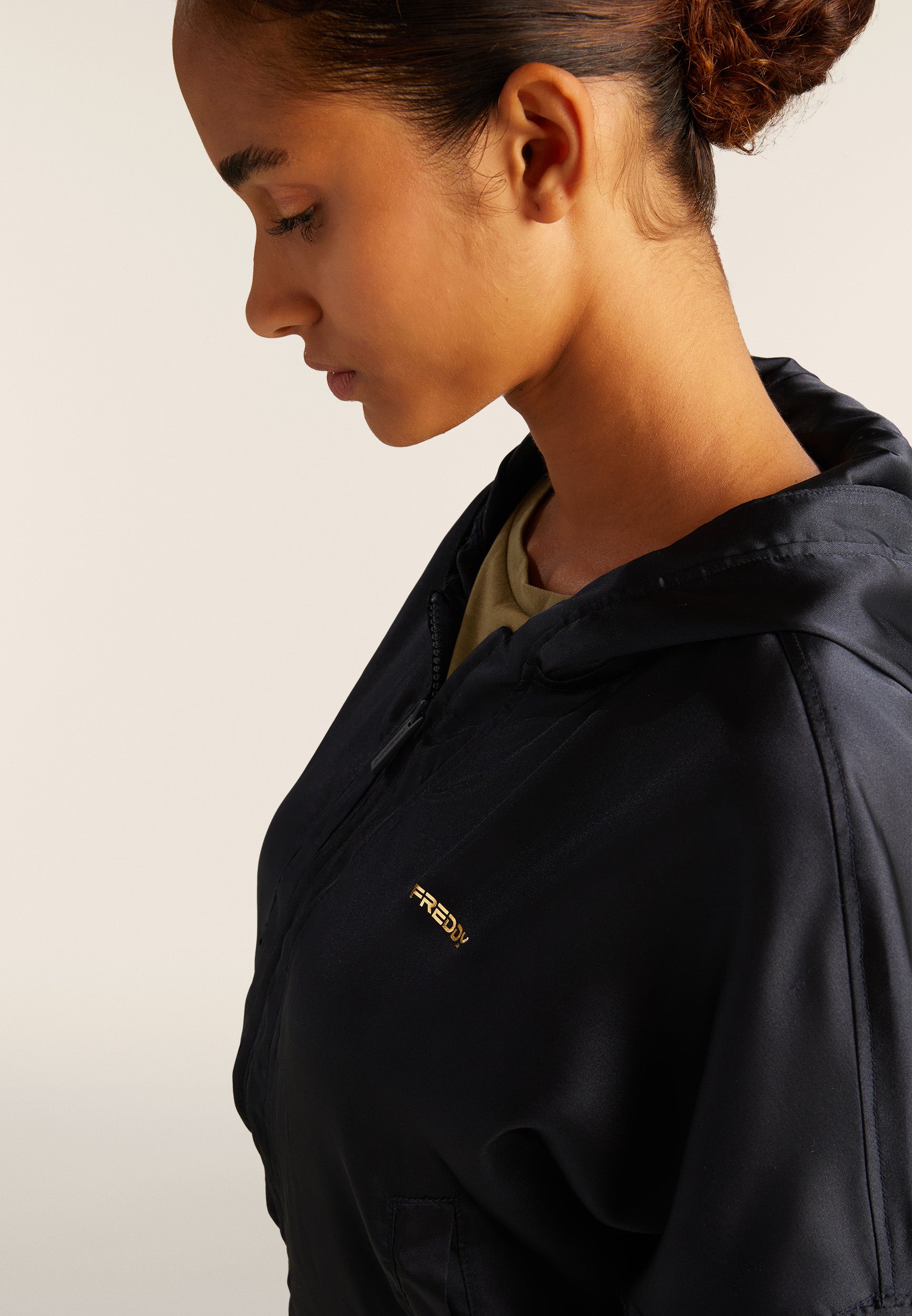 smyeon Compact lace zip hoodie ブラック フリー Compact lace zip hoodie / レース付きコンパクトジップ