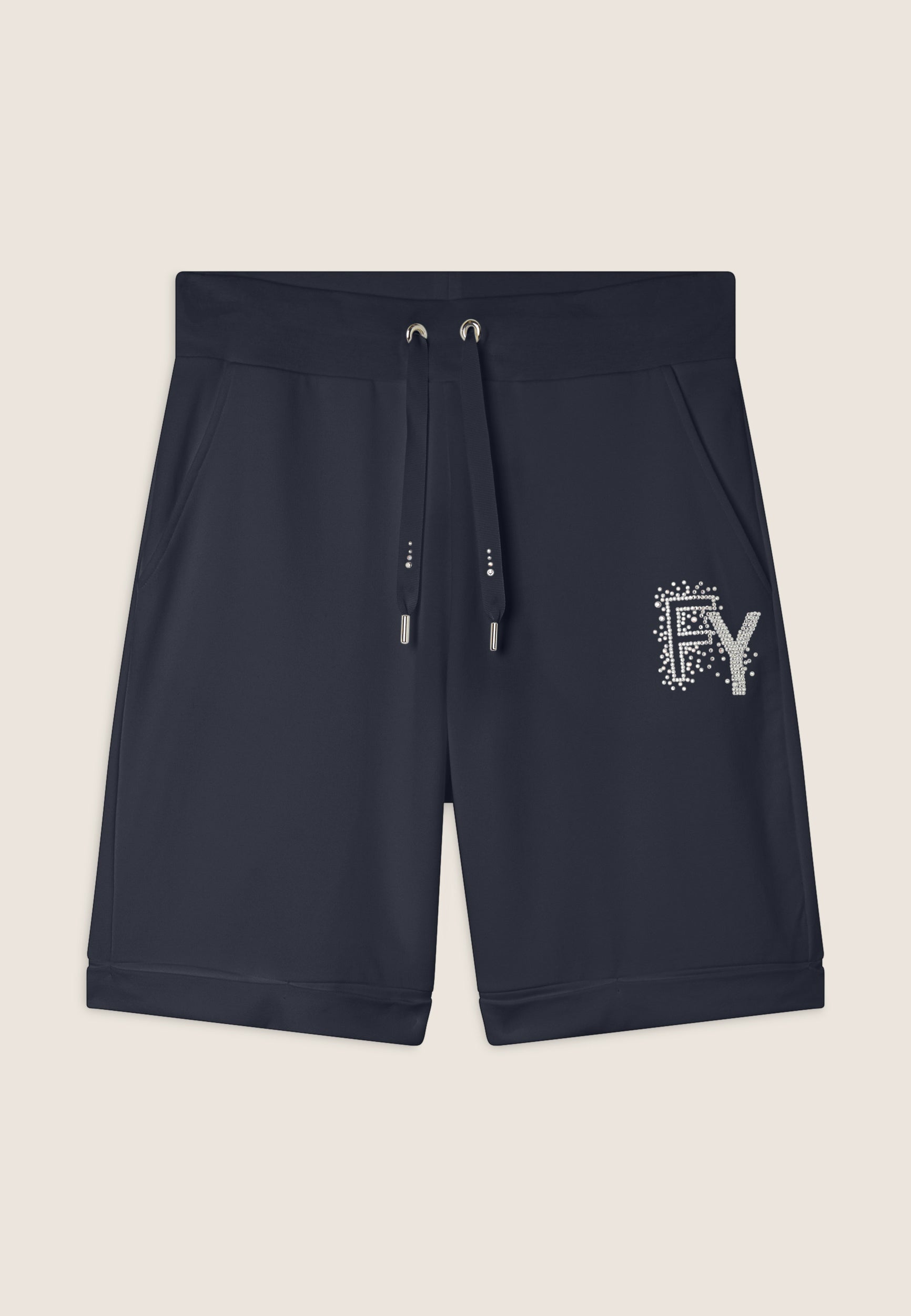 Shorts with turn-ups and rhinestone logo – Freddy Spa
