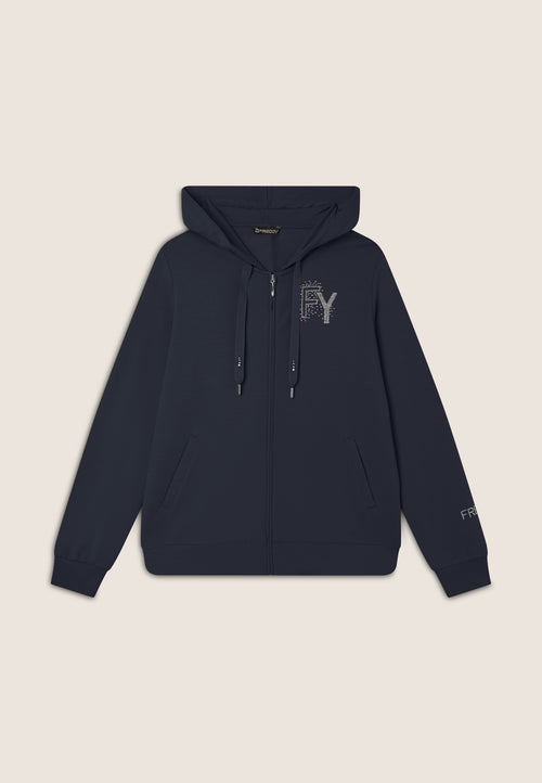 Zip hoodie with FY rhinestone logo – Freddy Spa
