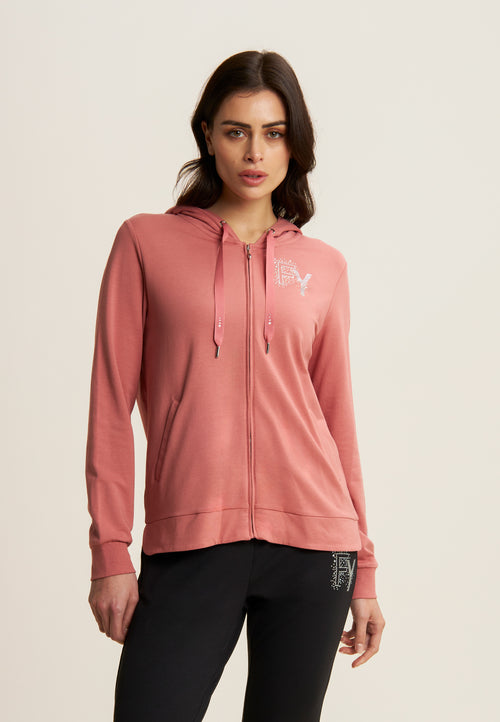 完売品 Smyeon Compact lace zip hoodie Zip hoodie with FY rhinestone logo