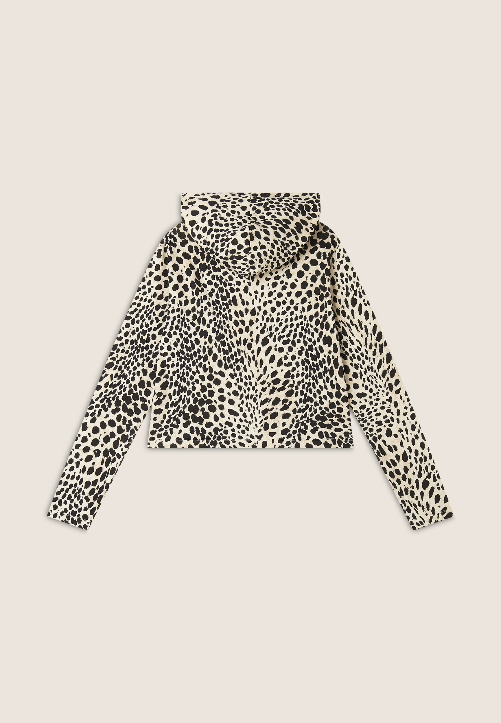 Cropped sweatshirt with zip and animal print hood – Freddy Spa
