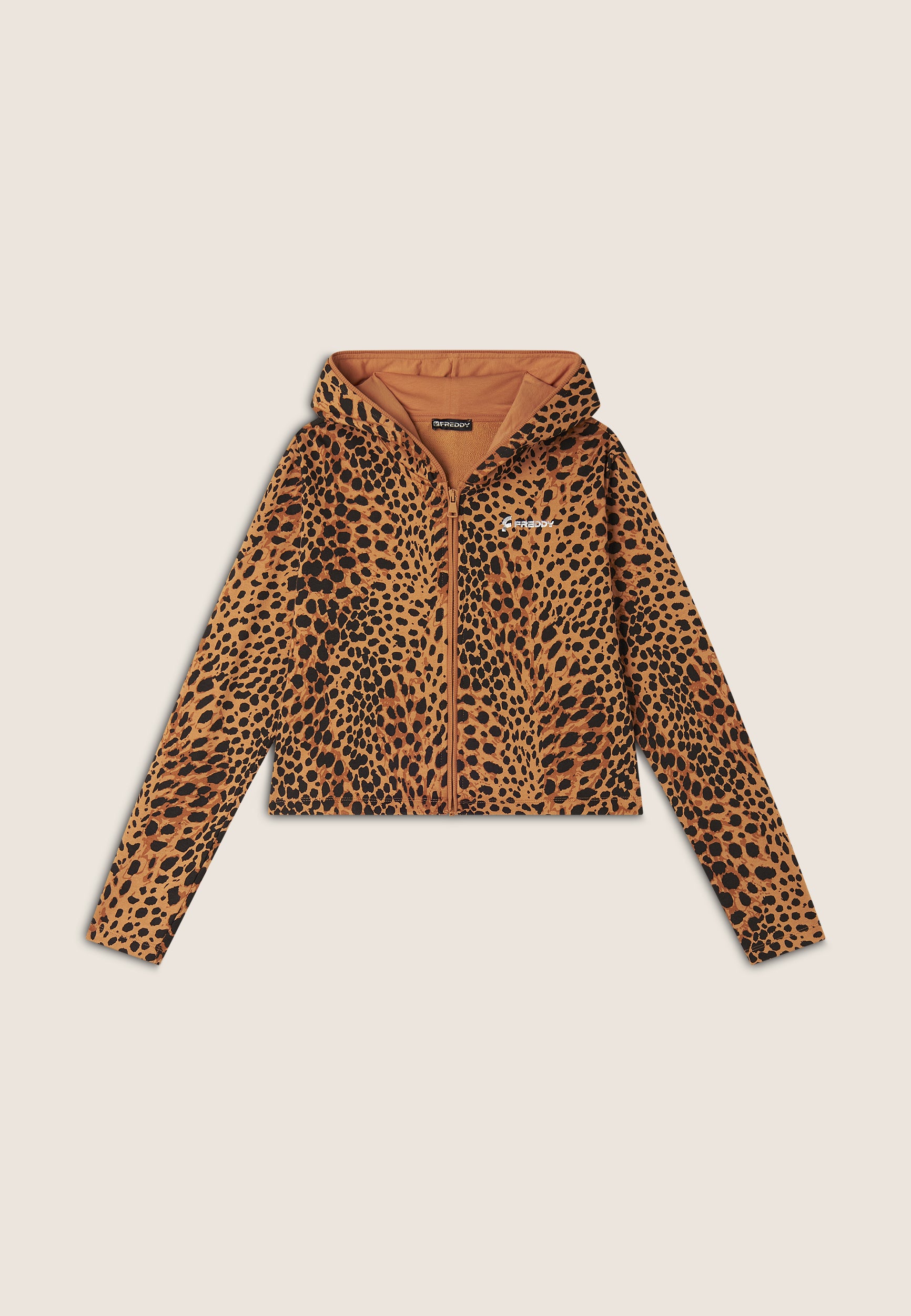 最も優遇の with sweatshirt Cropped zip Spa Freddy – hood print animal and 小物