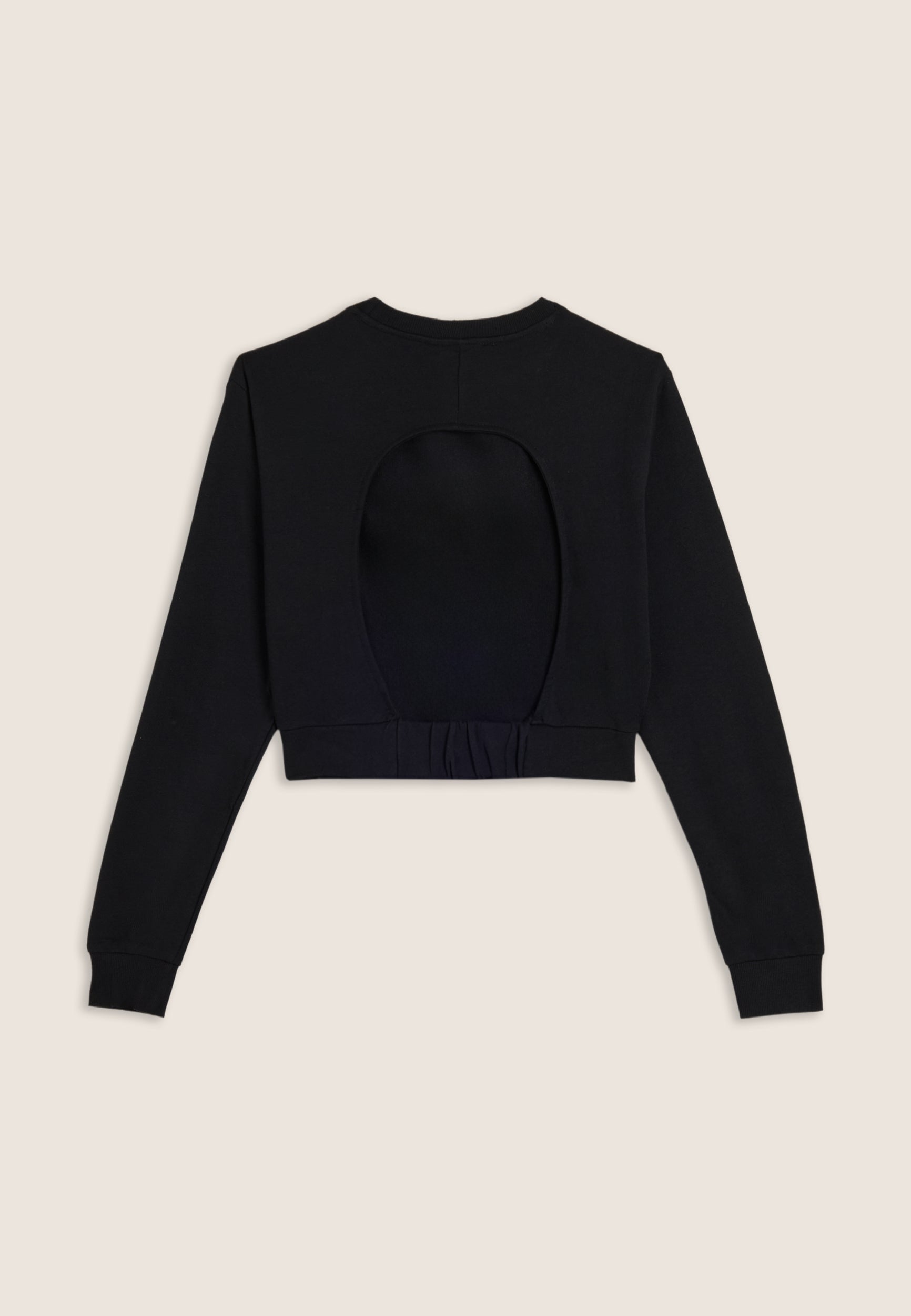French terry cropped sweatshirt with cut-out back
