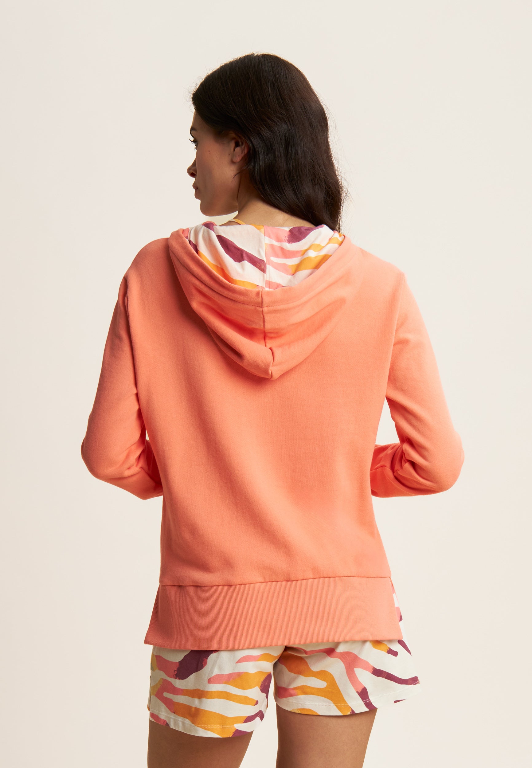 Zebra print hoodie with zip – Freddy Spa