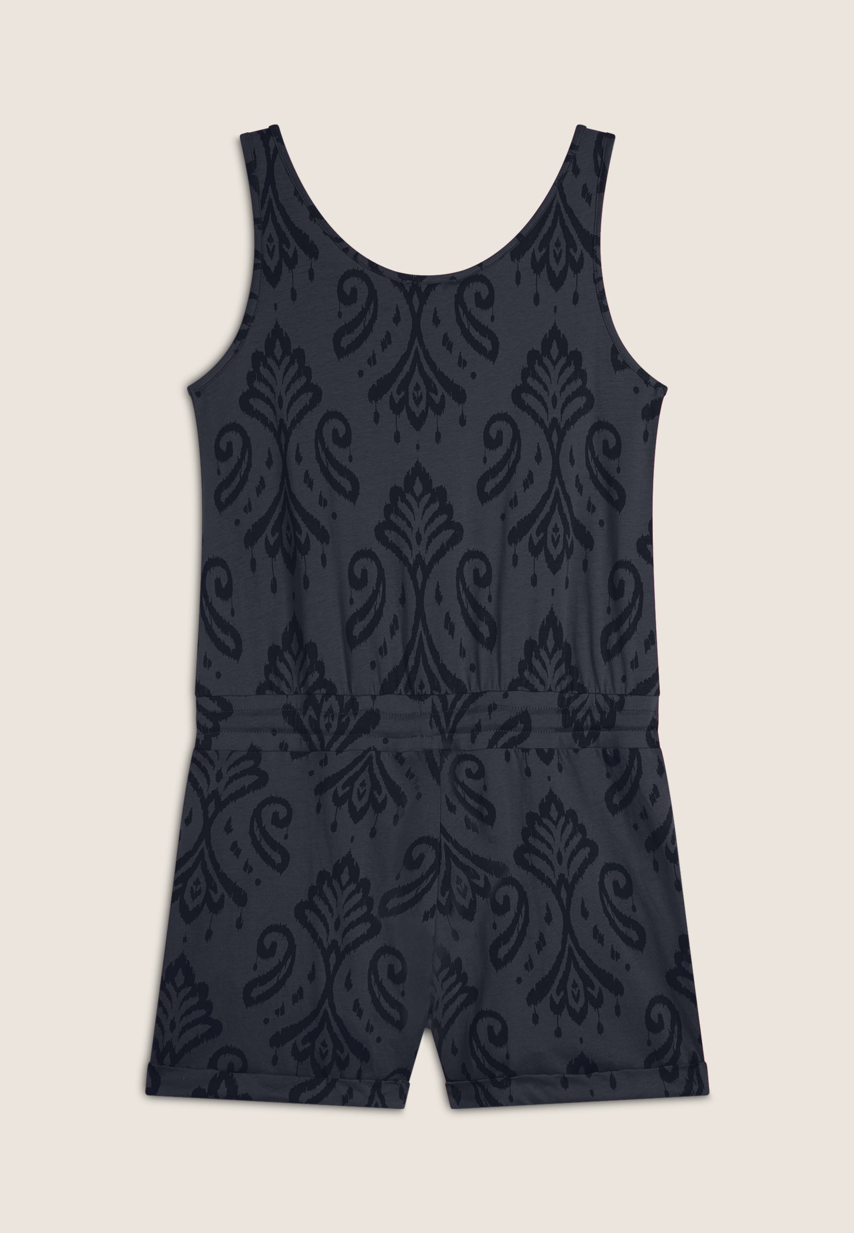 Floral jersey short jumpsuit with tank top