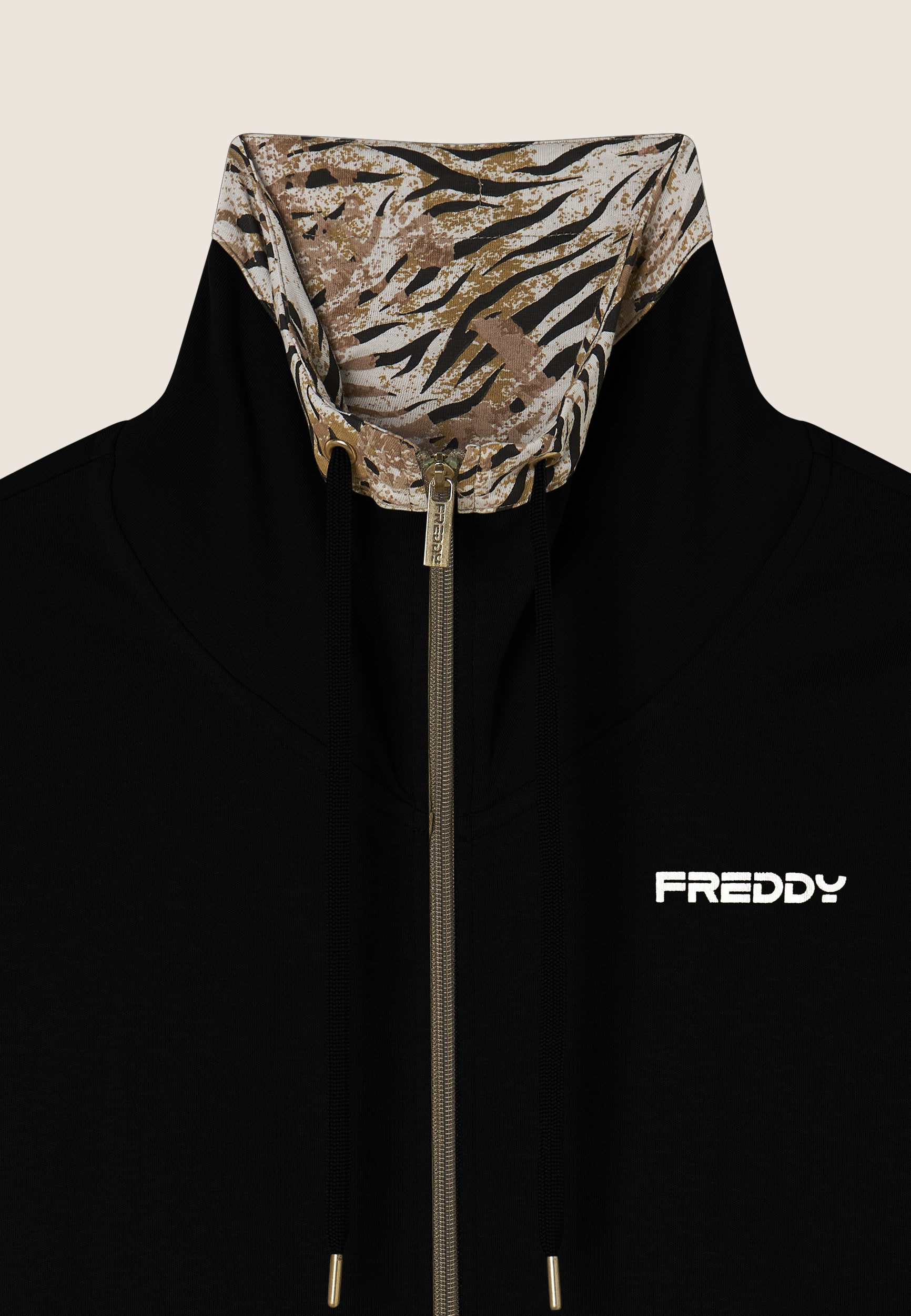 Interlock turtleneck zip tracksuit with internal print