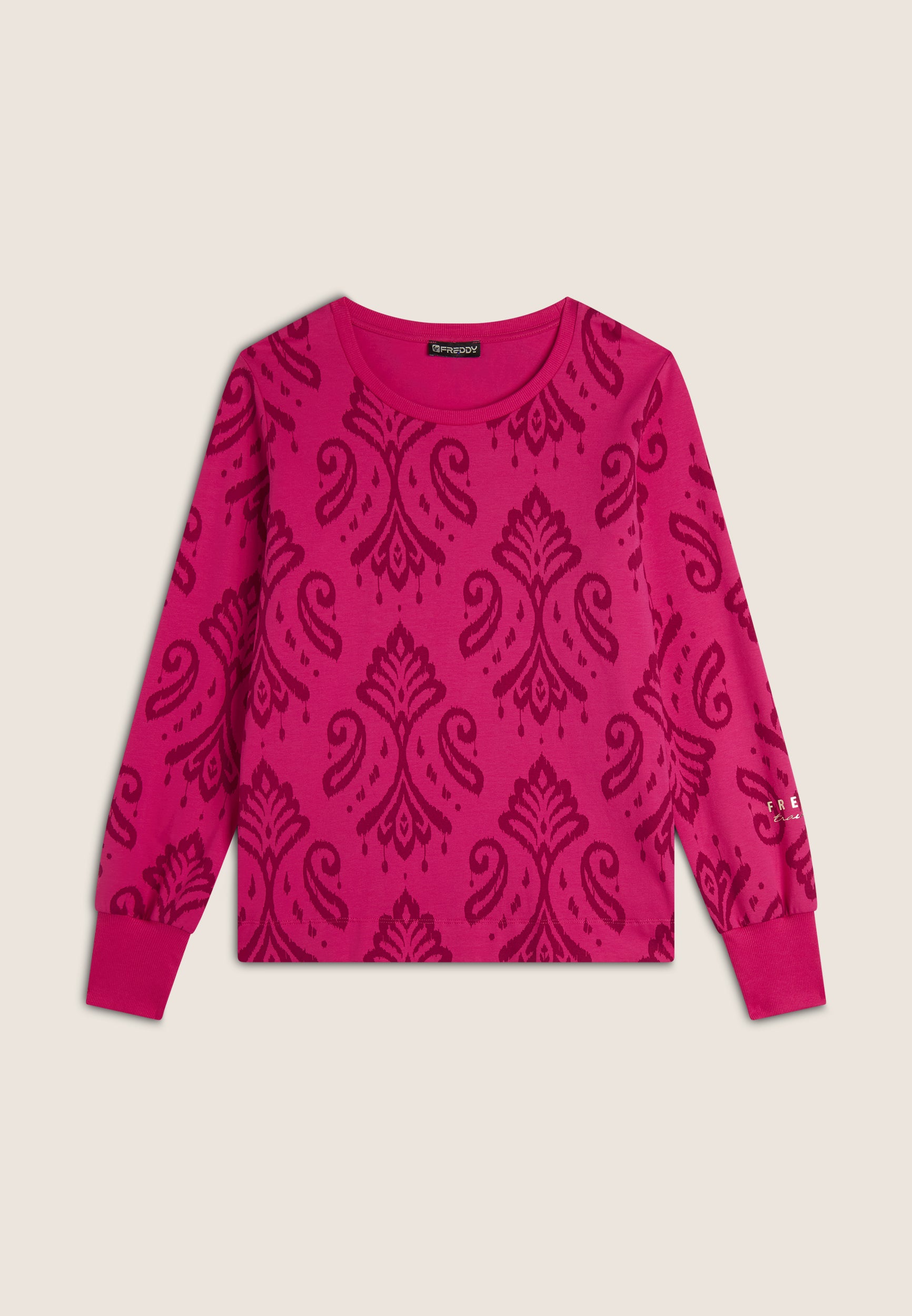 Crew neck sweatshirt in floral patterned jersey – Freddy Spa
