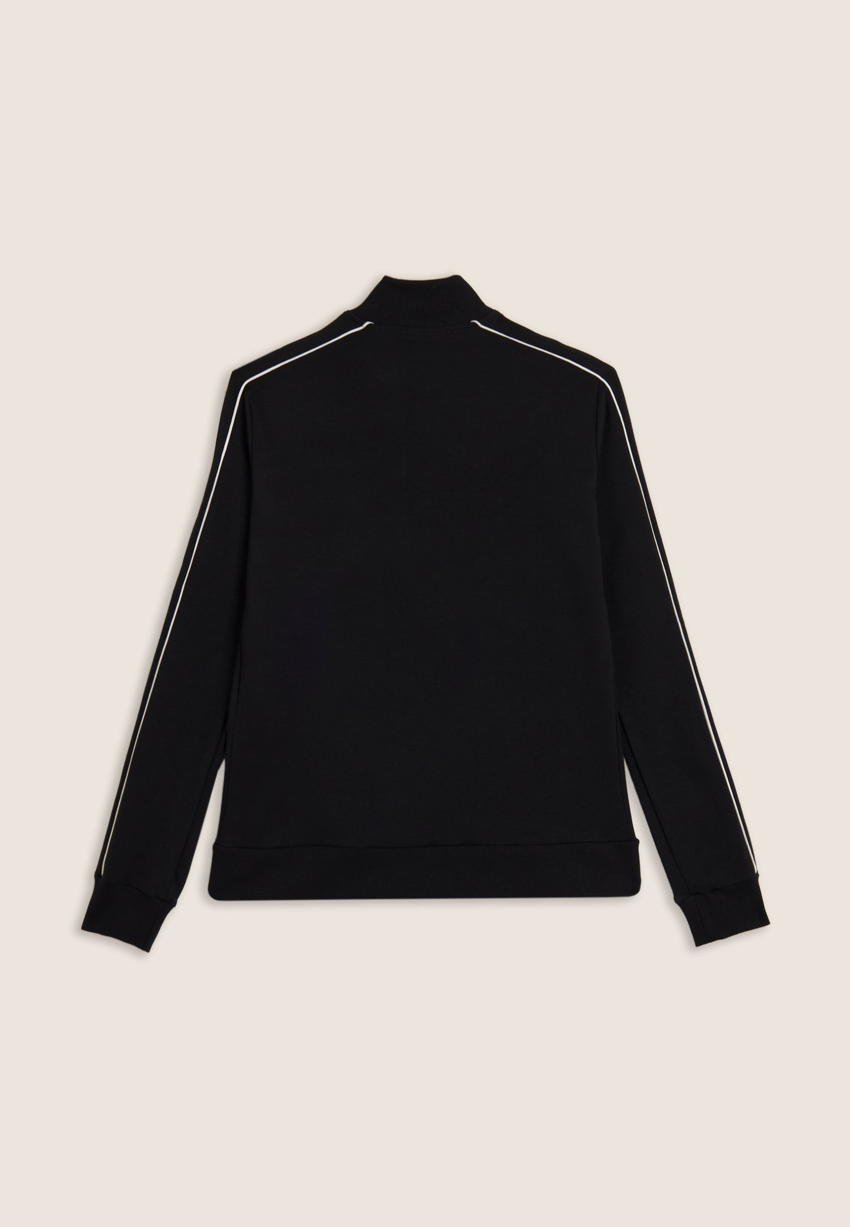 Regular turtleneck zip sweatshirt with contrast piping Regular turtleneck zip sweatshirt with contrast piping