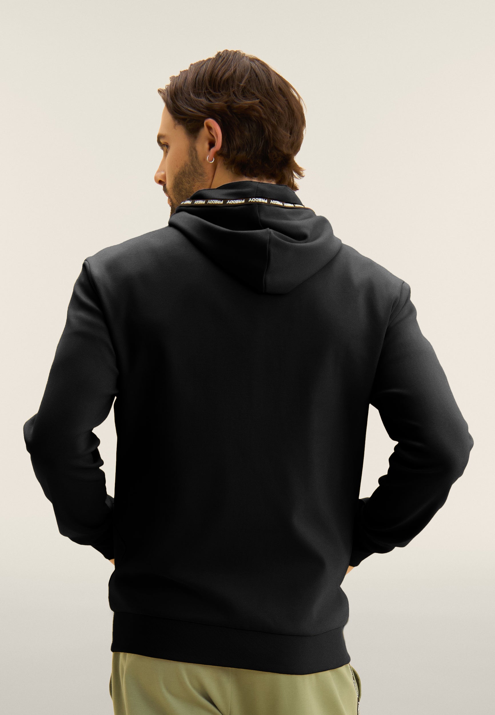 Cotton interlock zip hoodie