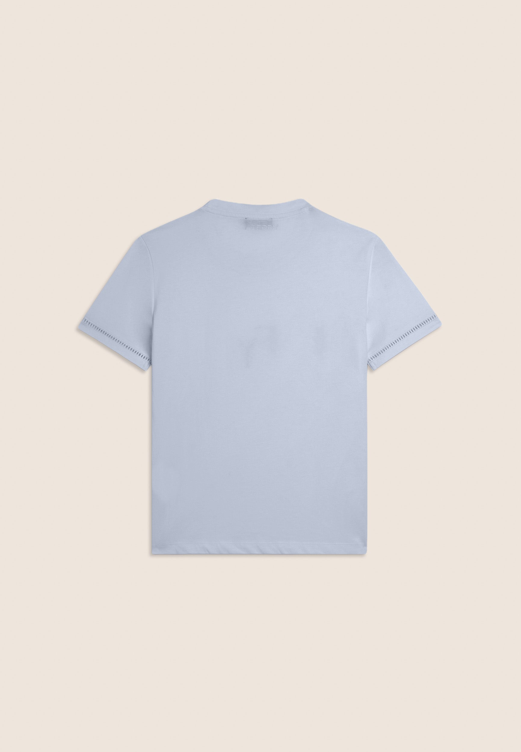 Crew neck t-shirt with perforated logo embroidery