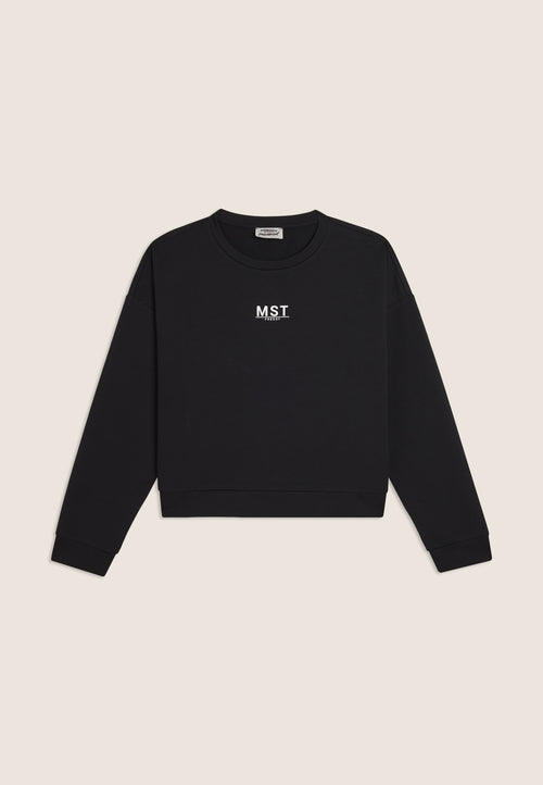 Comfort fit cropped, crew neck sweatshirt