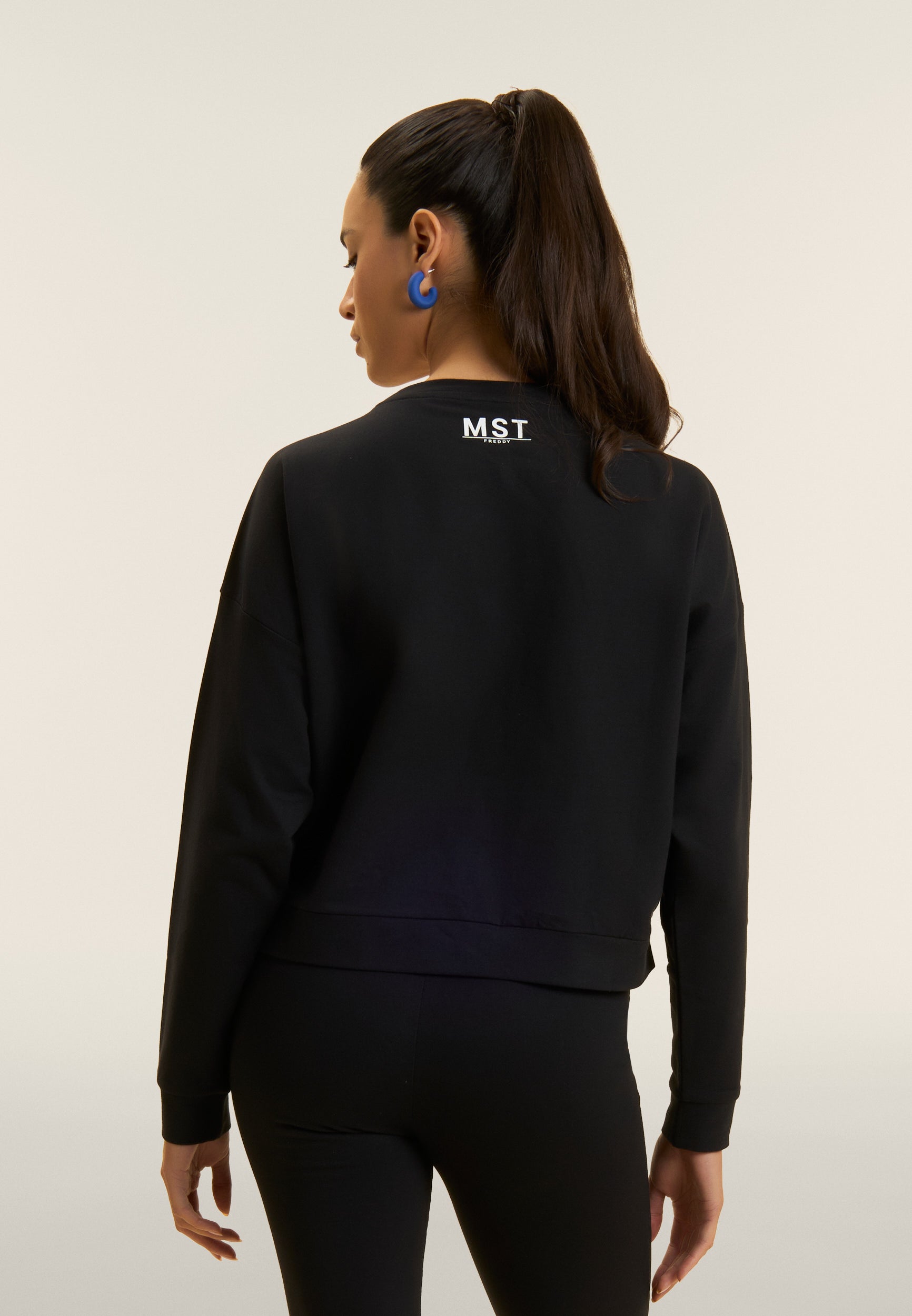 藤*宮様 OPTSTUFF CREWNECK SWEAT SHIRT(M) Cropped crew neck sweatshirt with MST maxi print
