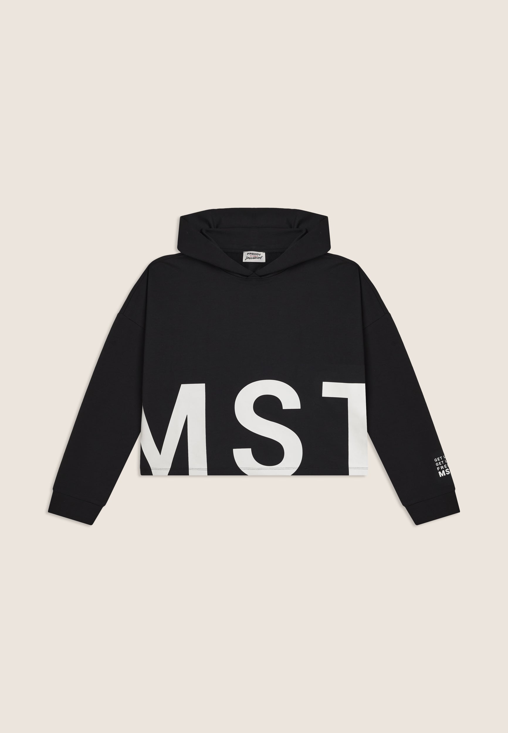 トップス PROTOTYPES ss24 Body Fit Hoodie Oversized cropped hoodie with MST print