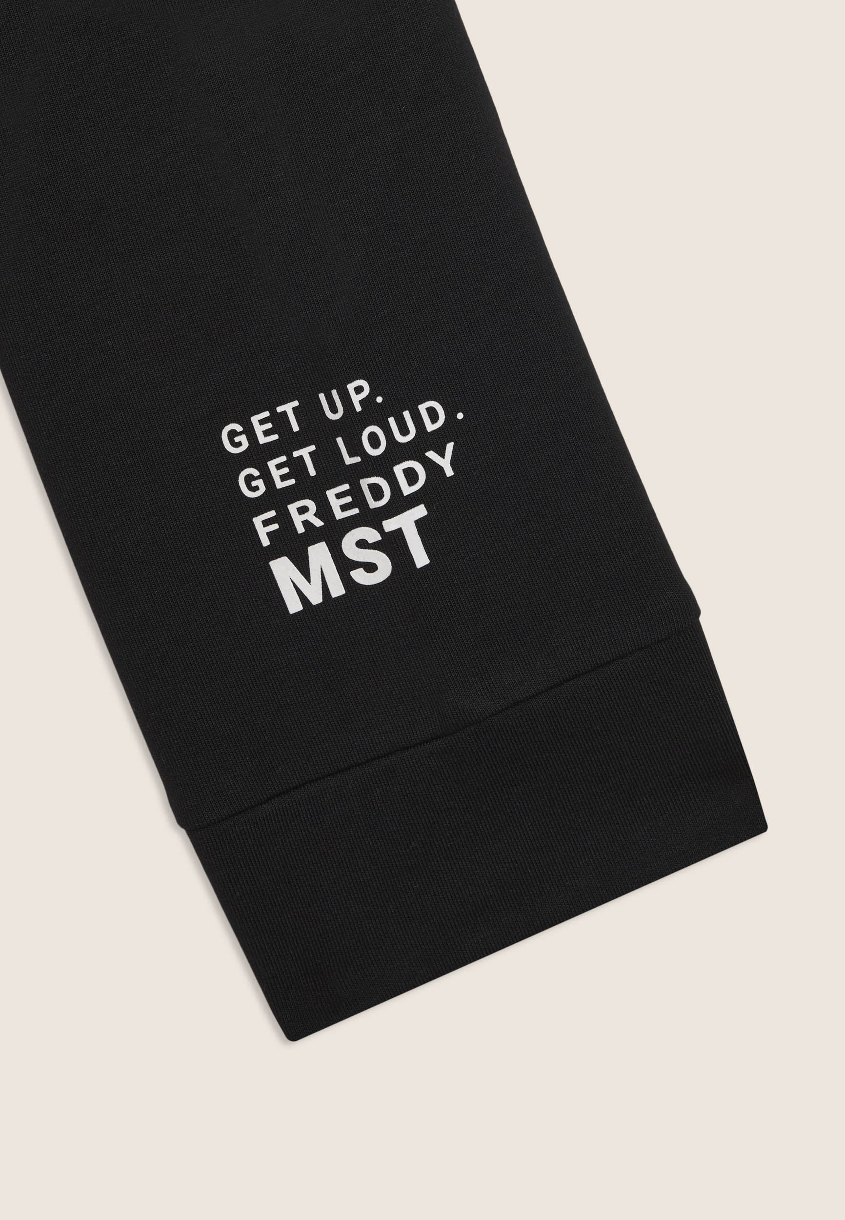 Oversized cropped hoodie with MST print