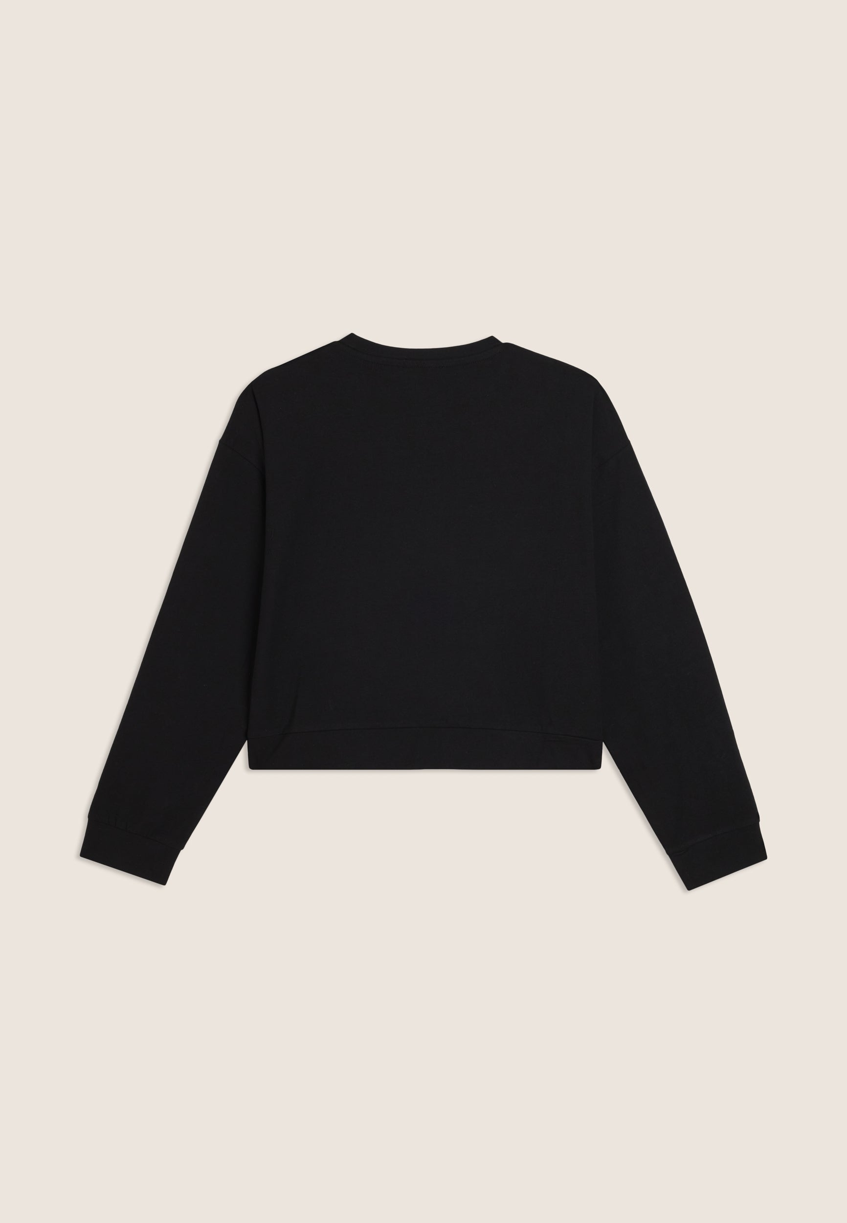 Crew neck sweatshirt with contrasting inserts and pearl logo