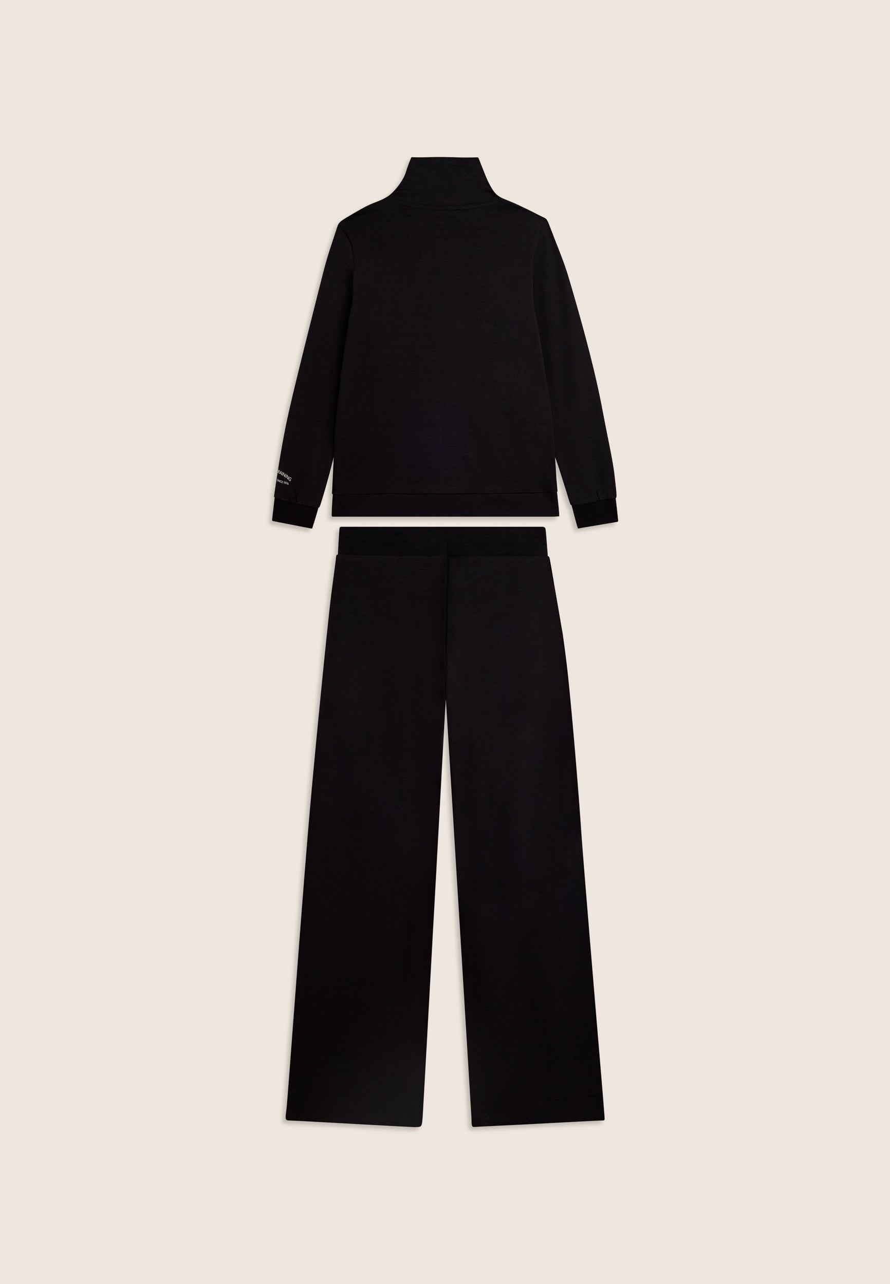 Zip and high neck tracksuit, wide leg trousers