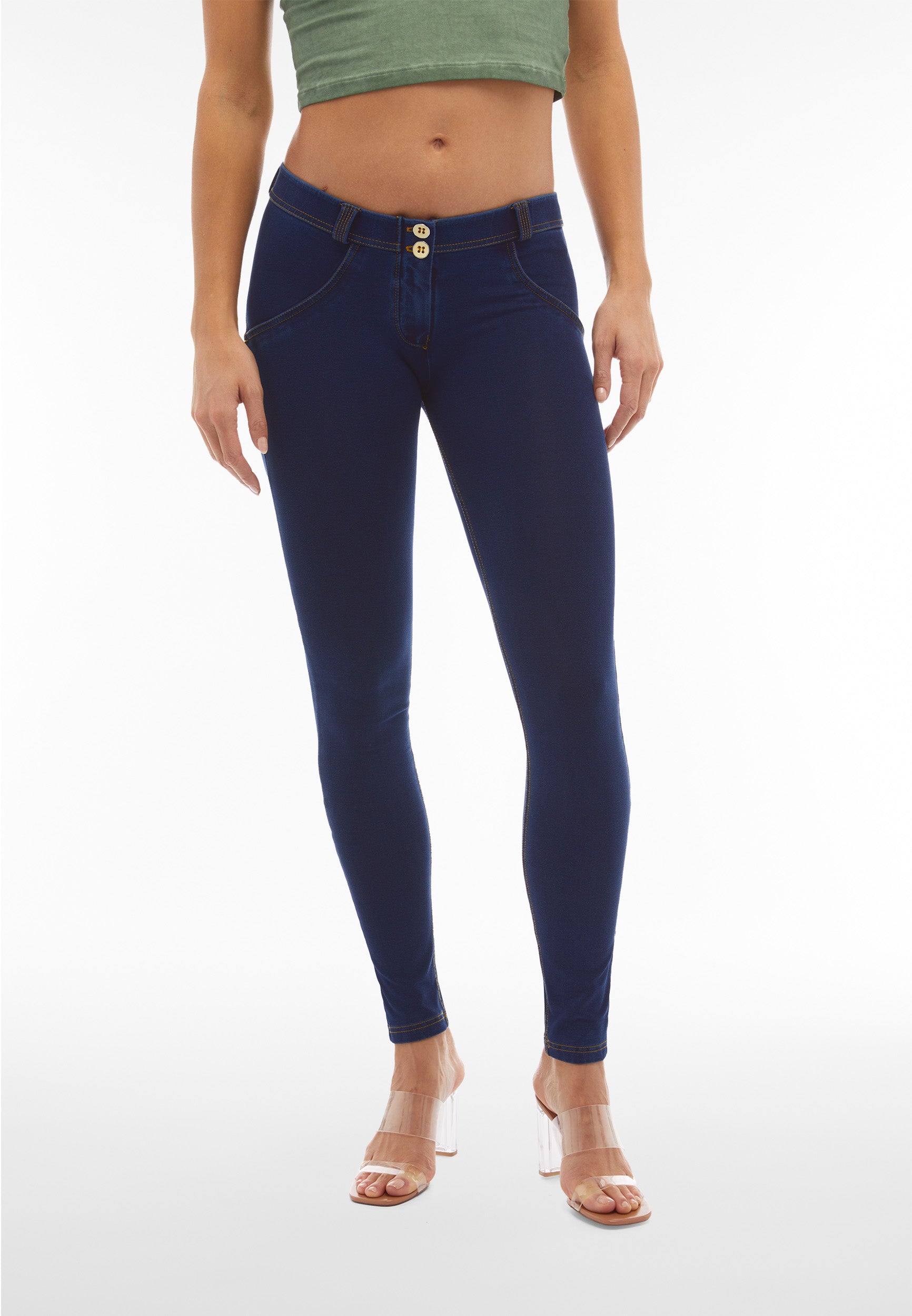 Jeans Bianchi Donna Jeggings Push Up Skinny Freddy Cotone