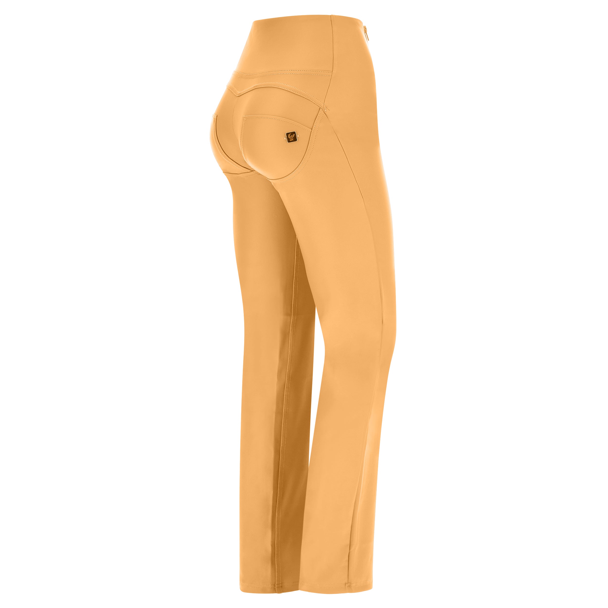 WR.UP® faux leather, wide leg and high waist with double zip